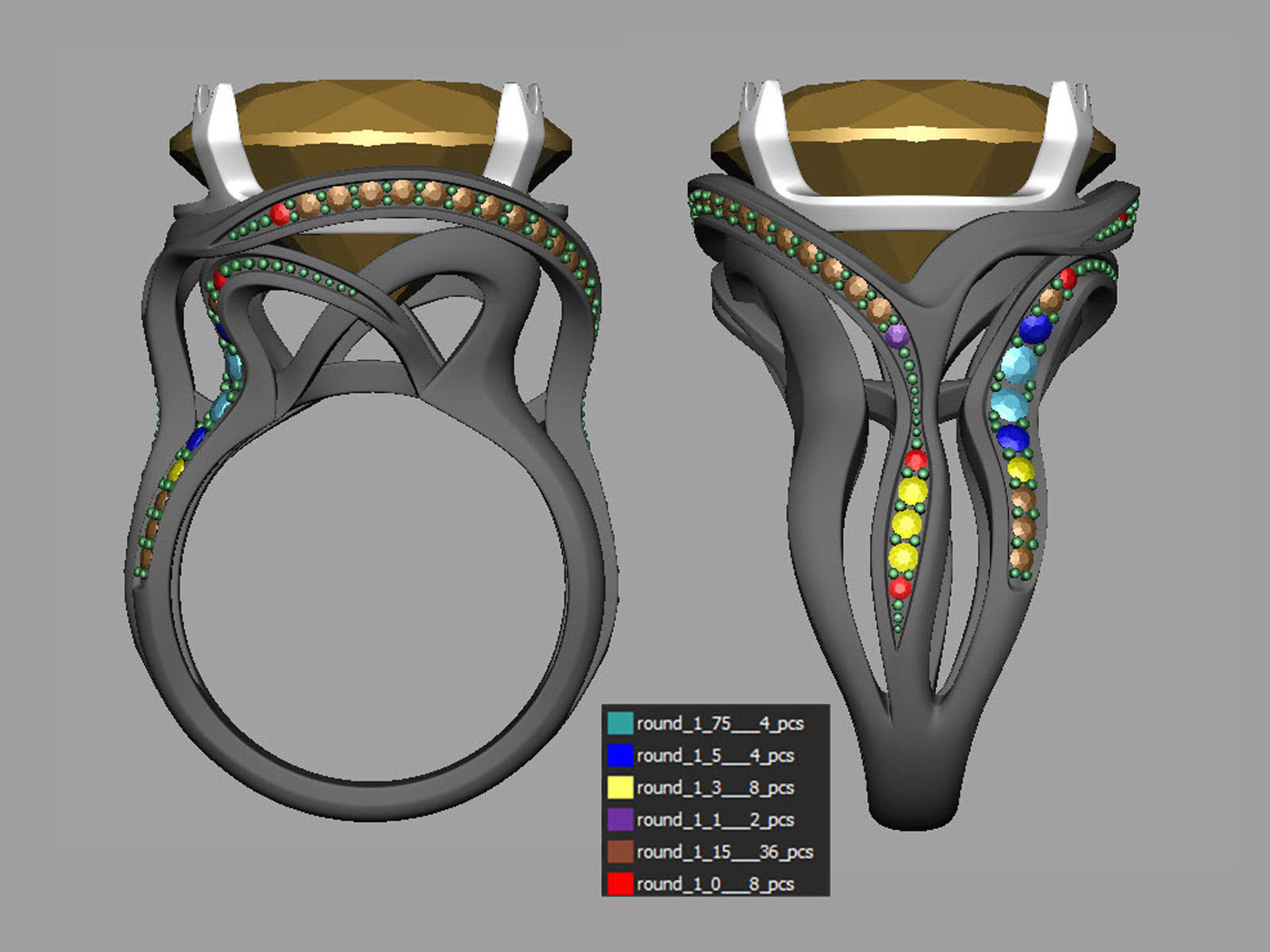 Octopus fashion ring 0120 3D print model_13