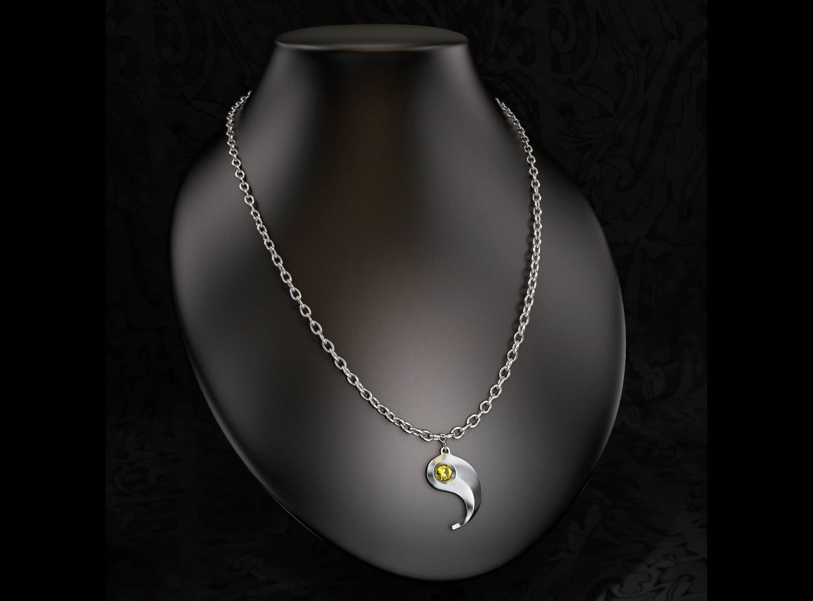 Yin and Yang jewellery set 3D print model_4