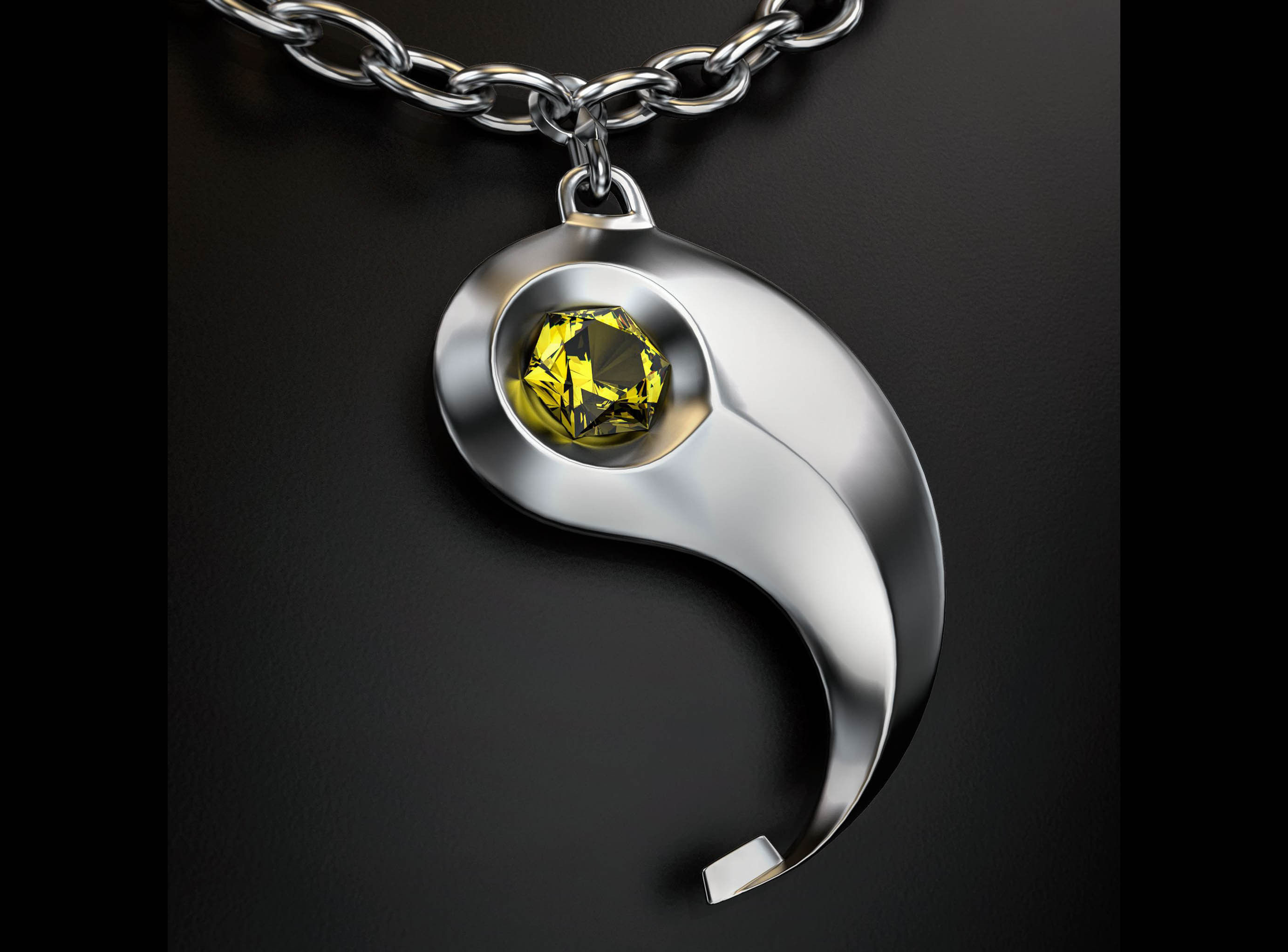 Yin and Yang jewellery set 3D print model_8