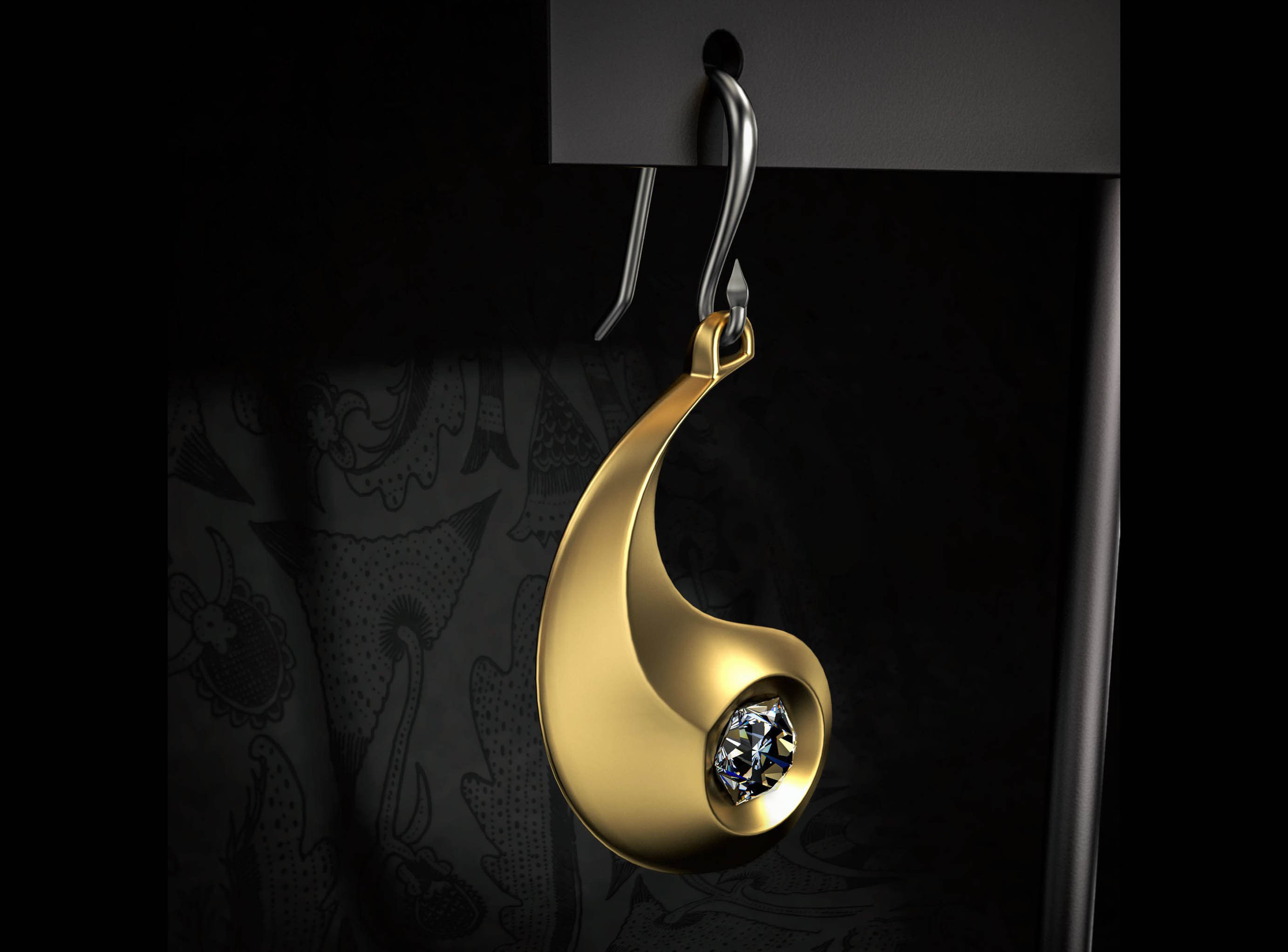 Yin and Yang jewellery set 3D print model_2