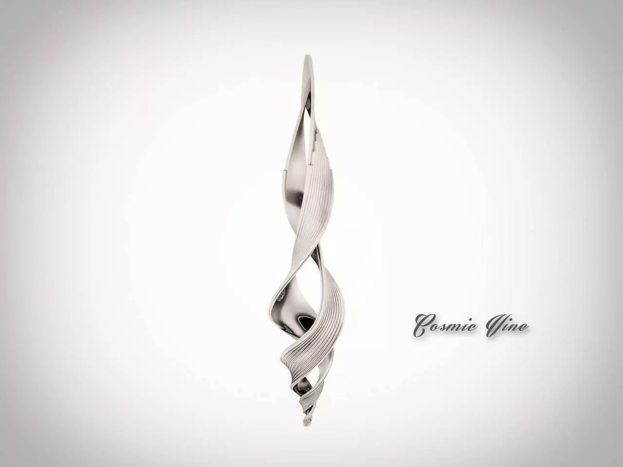cosmic vine silver pendant 3D print model_0