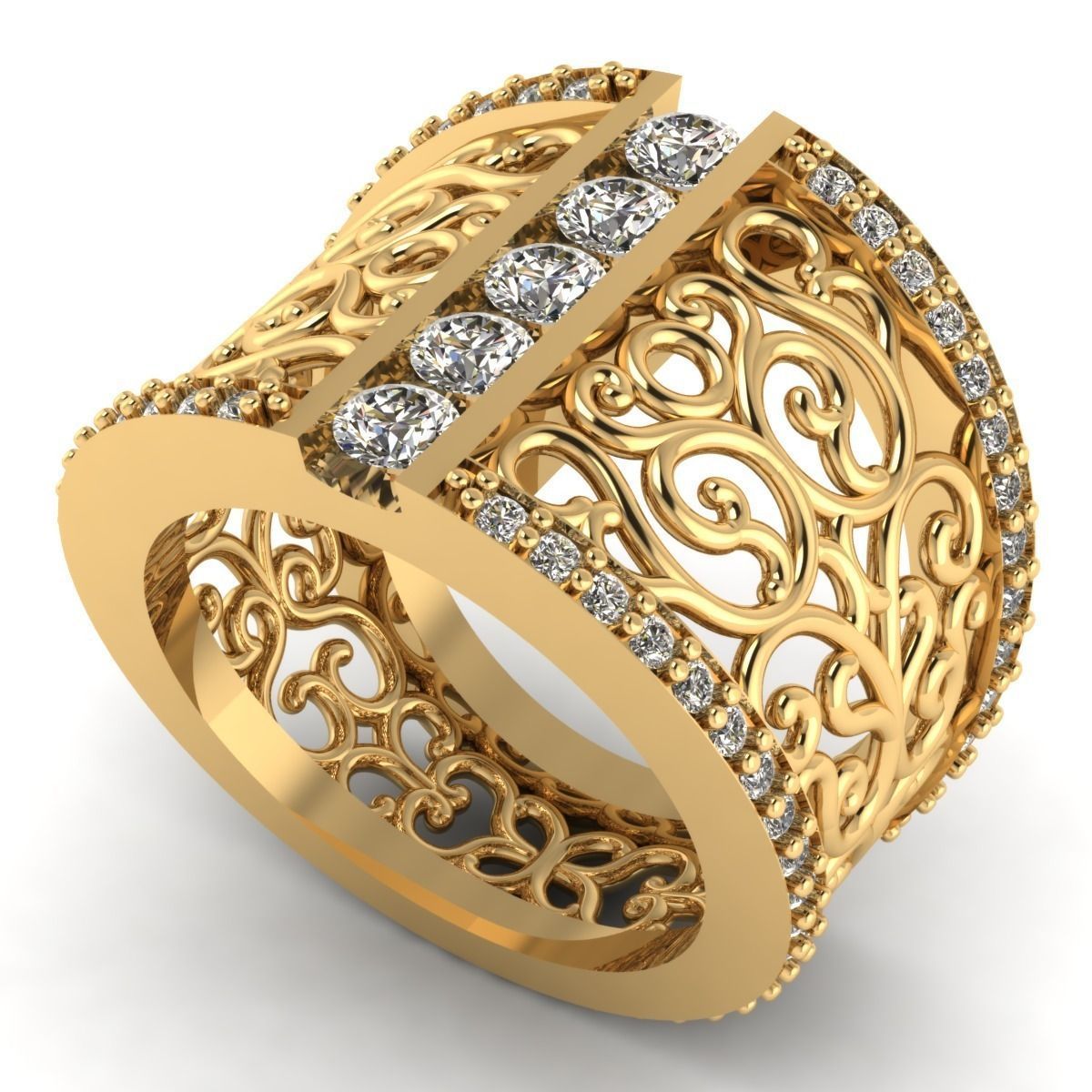 Filigree Ring 3D print model_2