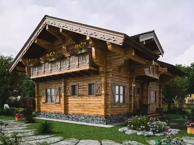 Chalet terrace 3D model