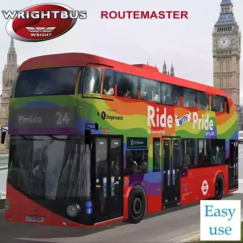 Wrightbus Routemaster Ride With Pride  livery Low-poly 3D model