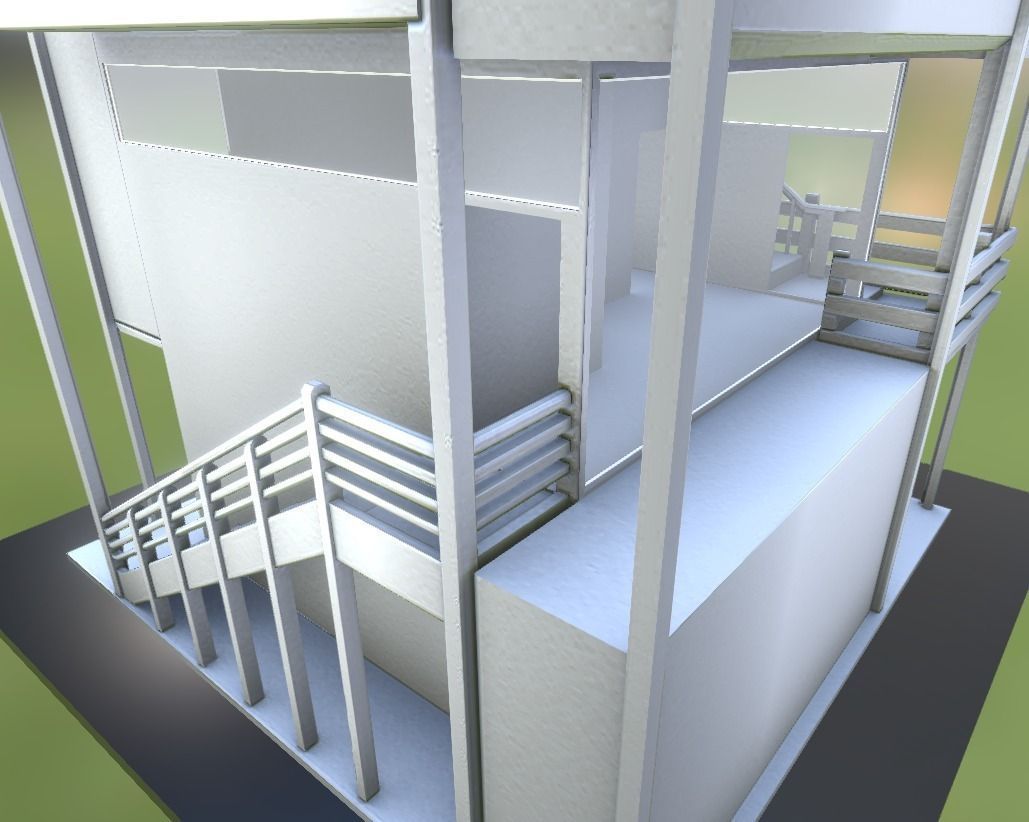 Tower-House Design - Blender Game Engine Low-poly 3D model_7