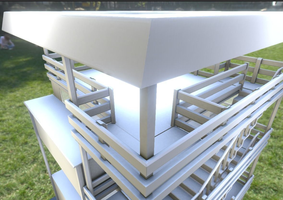 Tower-House Design - Blender Game Engine Low-poly 3D model_18