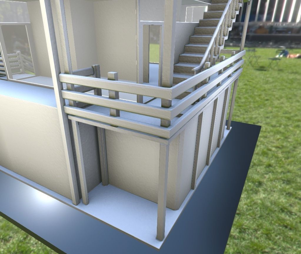Tower-House Design - Blender Game Engine Low-poly 3D model_11