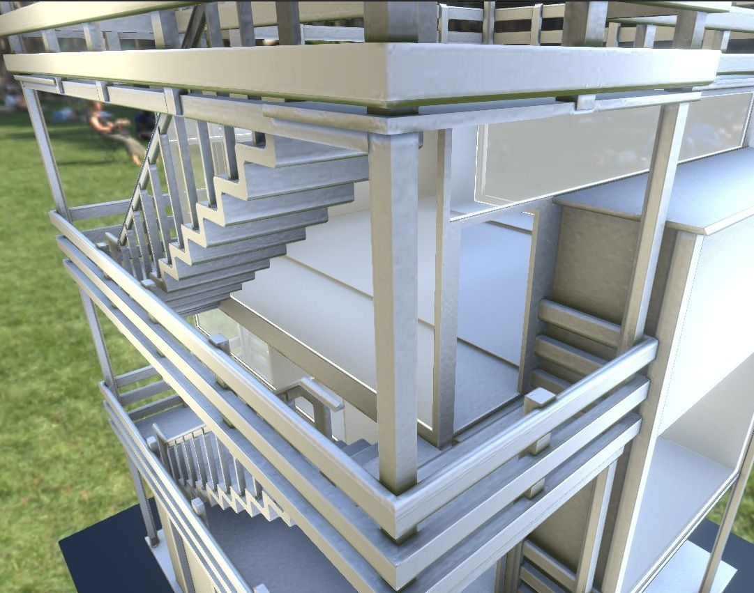 Tower-House Design - Blender Game Engine Low-poly 3D model_17