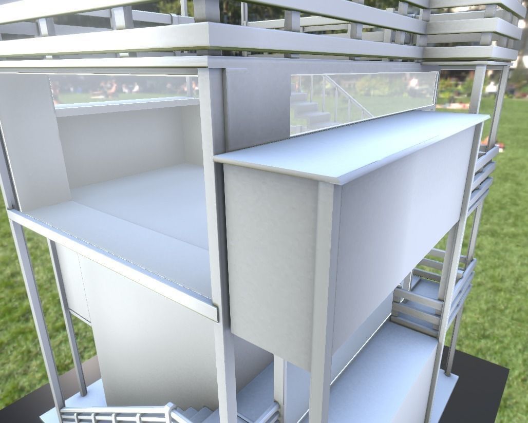 Tower-House Design - Blender Game Engine Low-poly 3D model_14