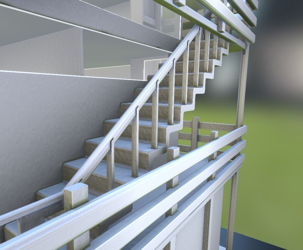 Tower-House Design - Blender Game Engine Low-poly 3D model_9