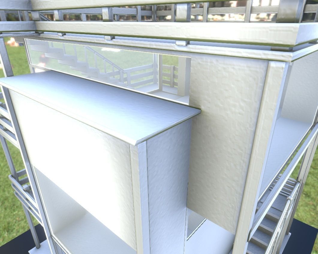 Tower-House Design - Blender Game Engine Low-poly 3D model_13