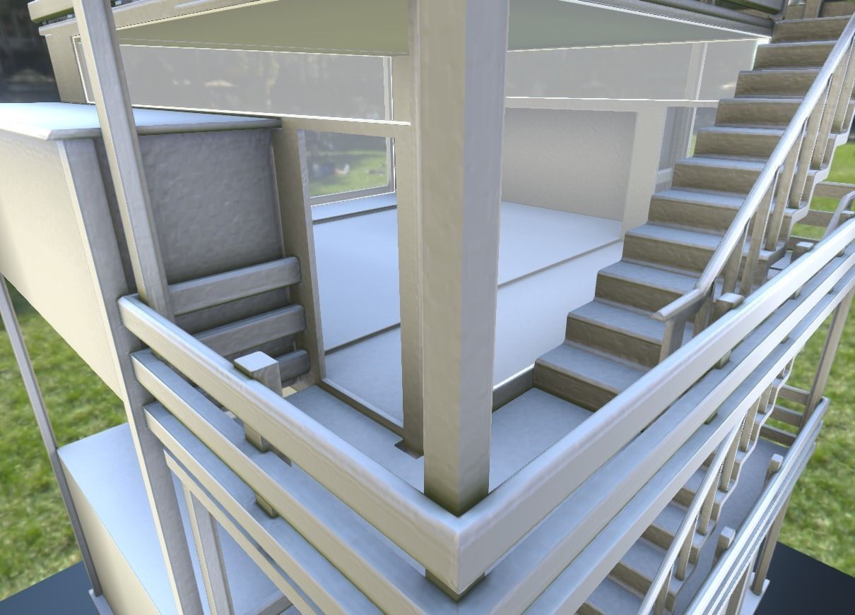 Tower-House Design - Blender Game Engine Low-poly 3D model_15