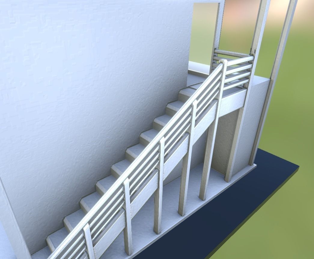 Tower-House Design - Blender Game Engine Low-poly 3D model_6