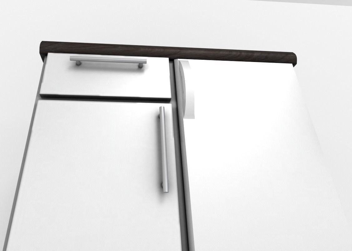 Freezer with cabinet component Low-poly 3D model_11