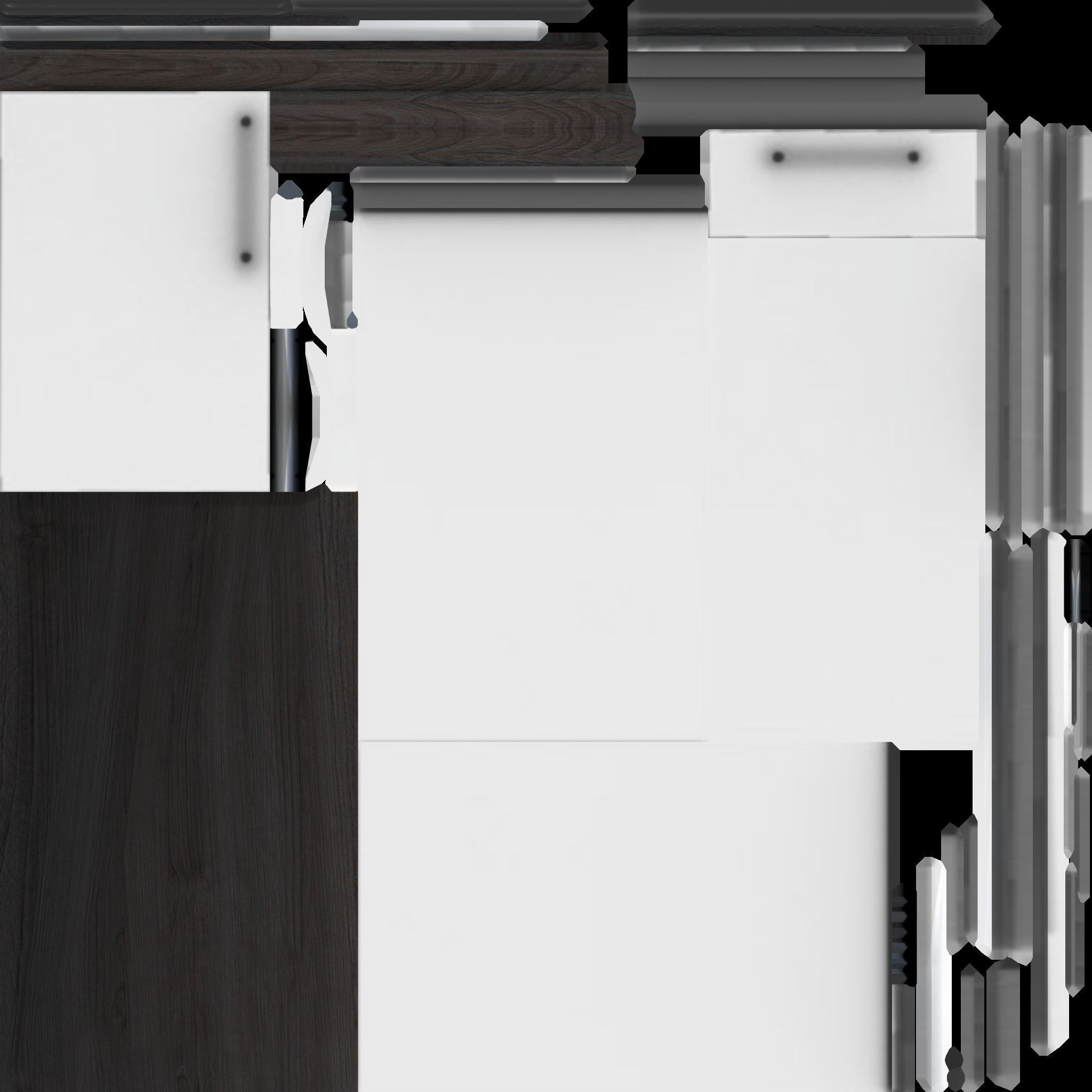 Freezer with cabinet component Low-poly 3D model_12