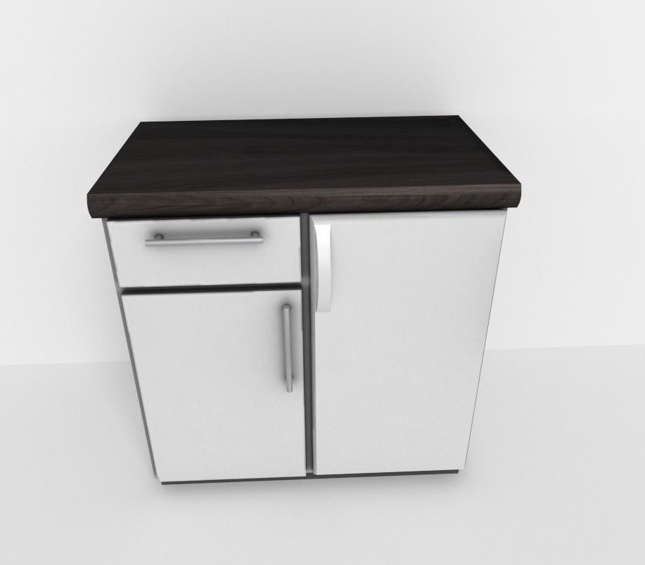 Freezer with cabinet component Low-poly 3D model_10