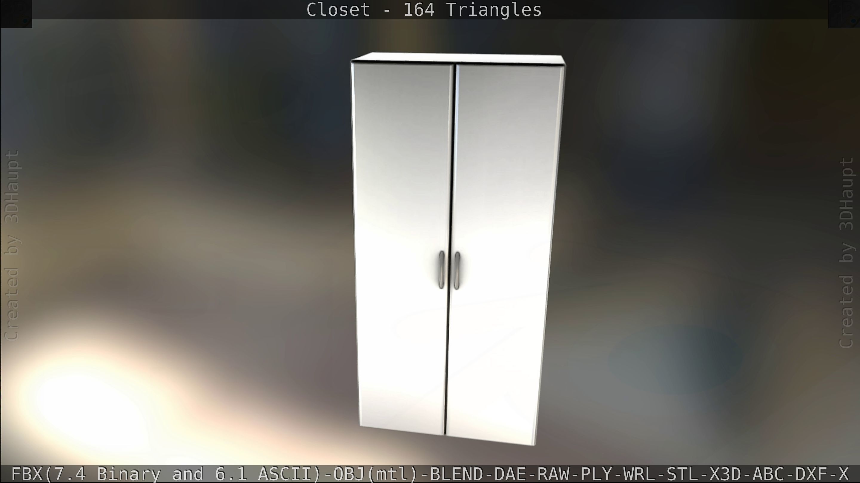 Closet mirror cabinet Low-poly 3D model_48