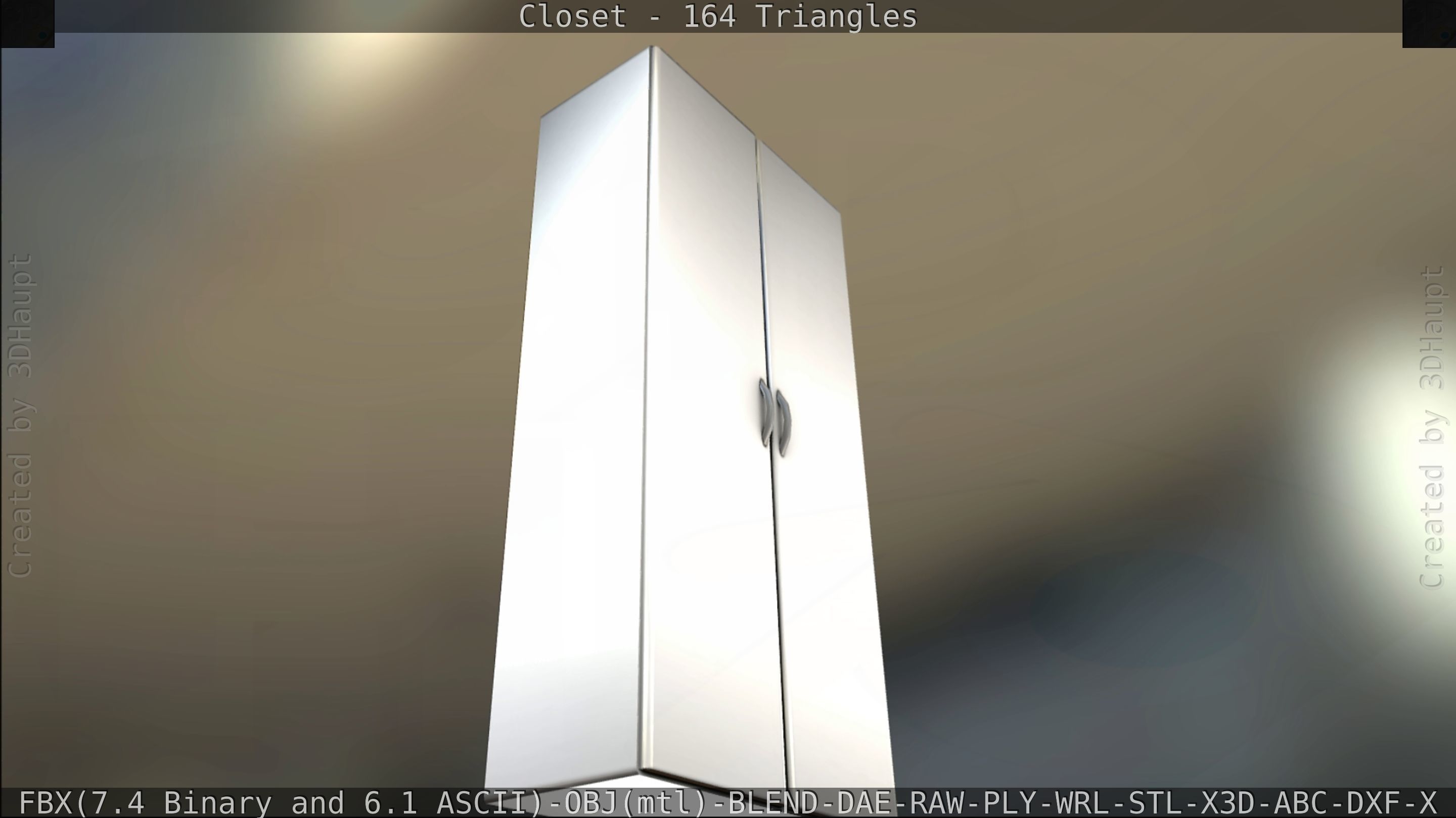 Closet mirror cabinet Low-poly 3D model_107