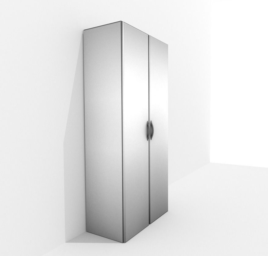 Closet mirror cabinet Low-poly 3D model_0