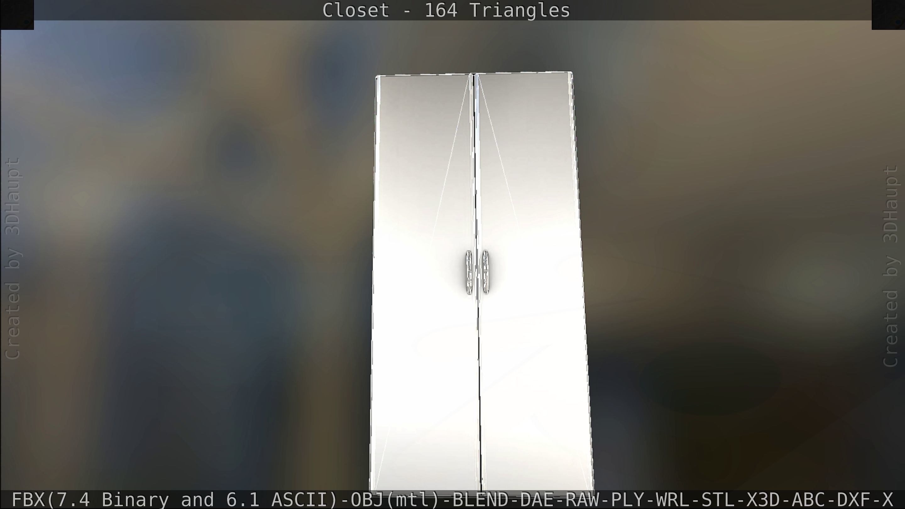 Closet mirror cabinet Low-poly 3D model_61