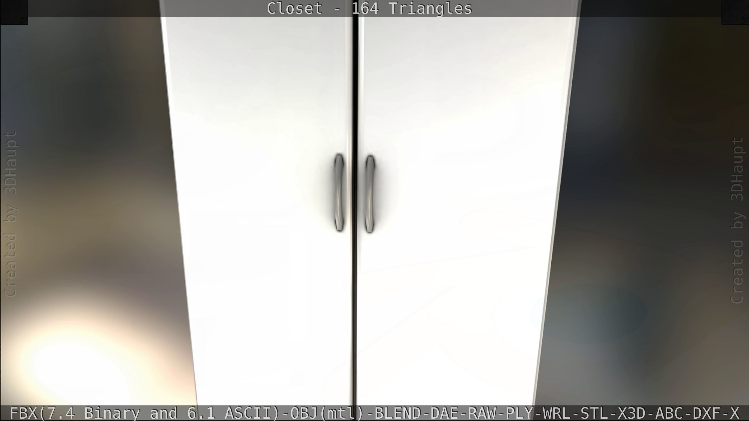 Closet mirror cabinet Low-poly 3D model_37