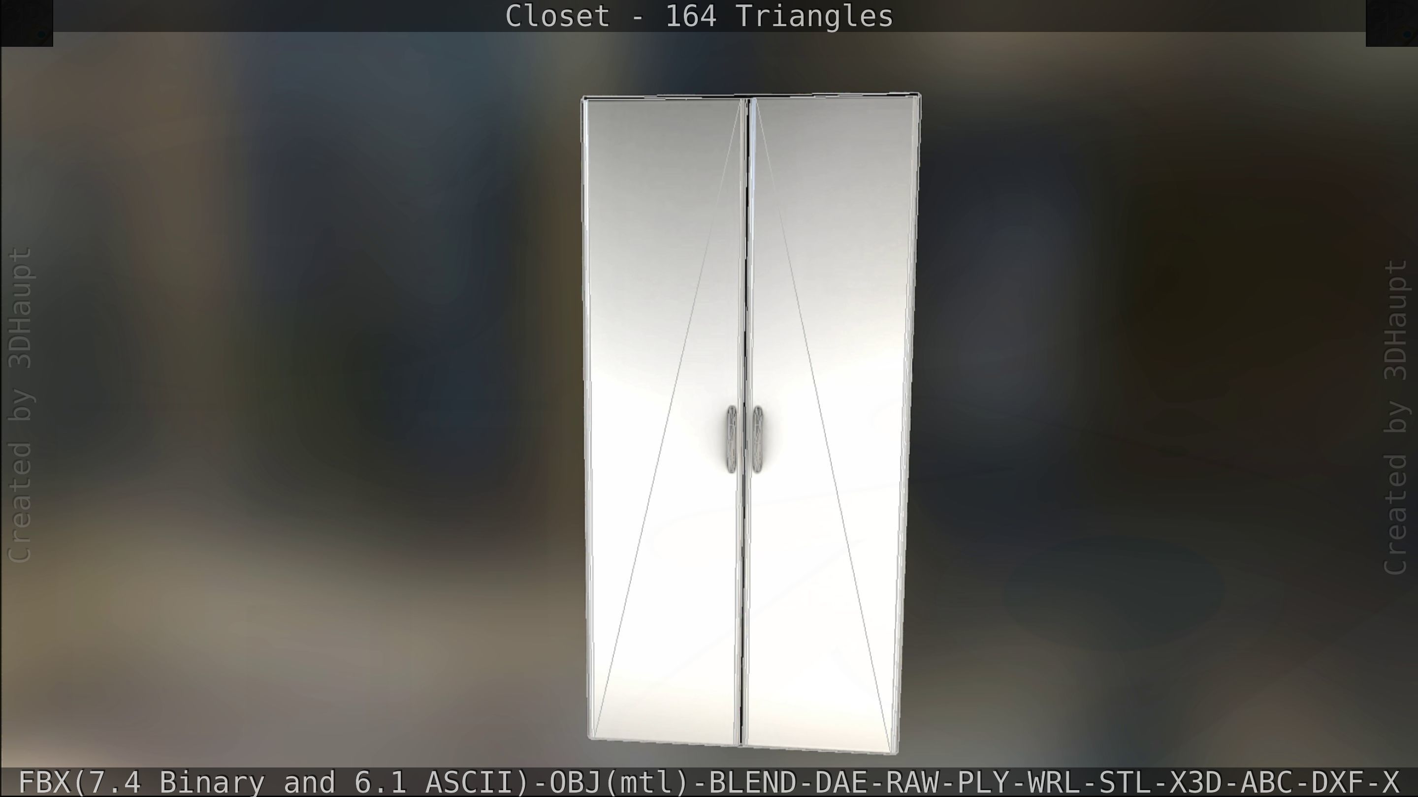 Closet mirror cabinet Low-poly 3D model_58