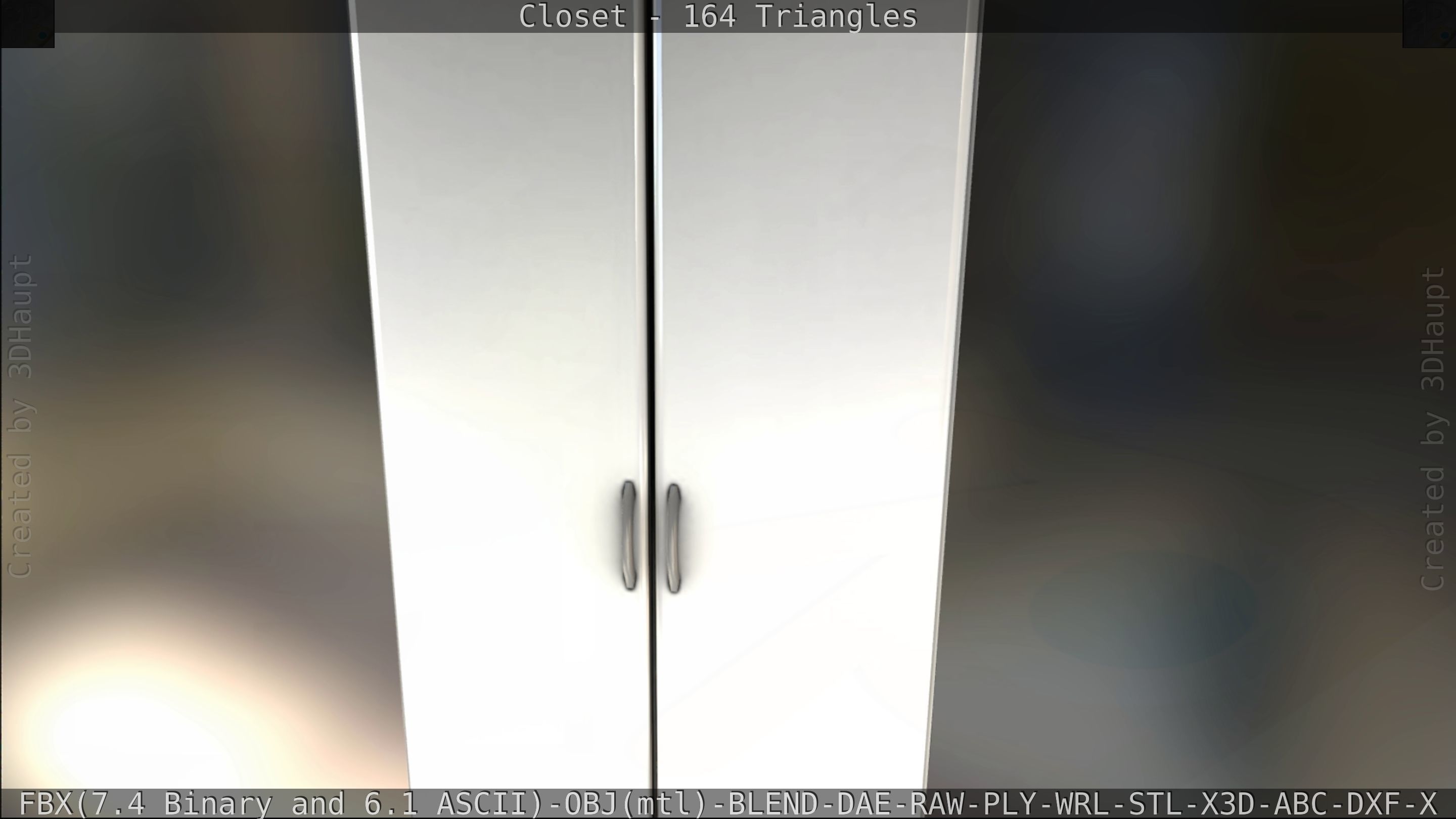 Closet mirror cabinet Low-poly 3D model_30