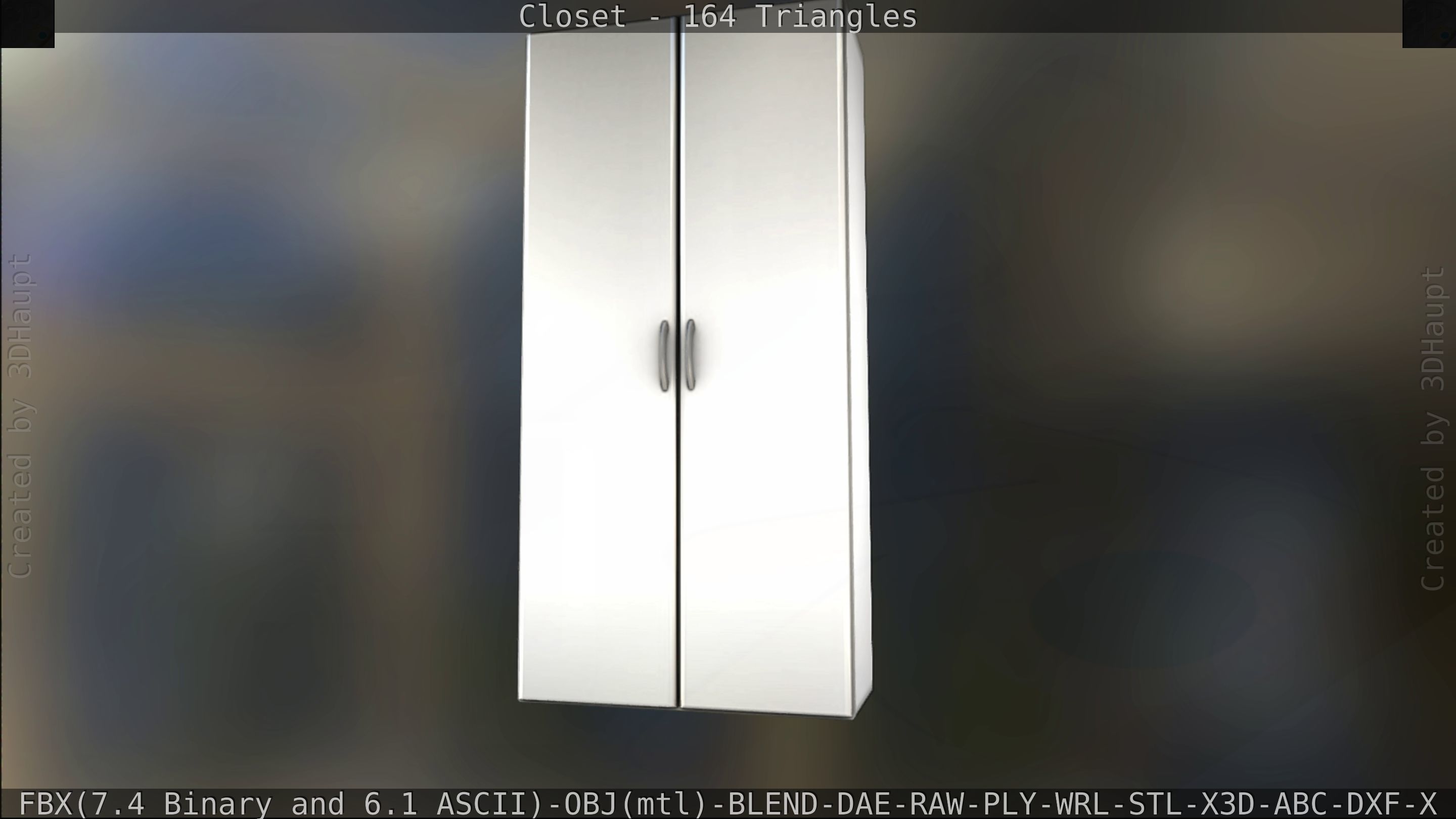 Closet mirror cabinet Low-poly 3D model_47