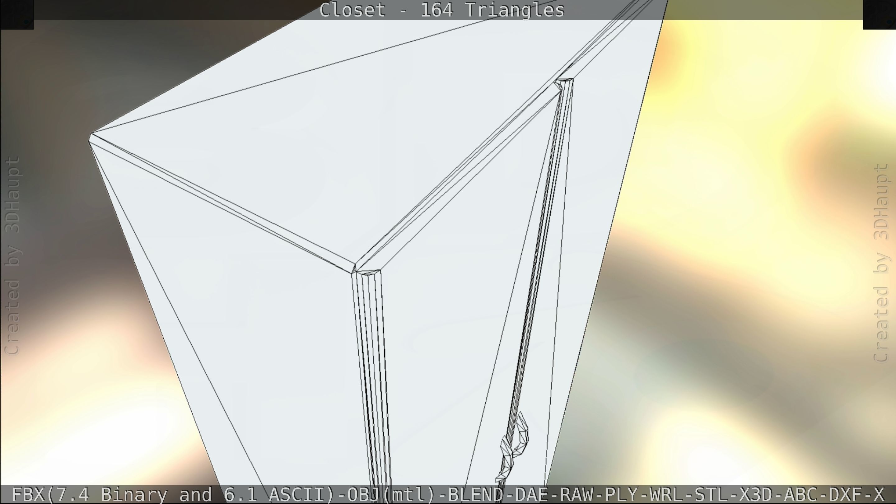 Closet mirror cabinet Low-poly 3D model_85