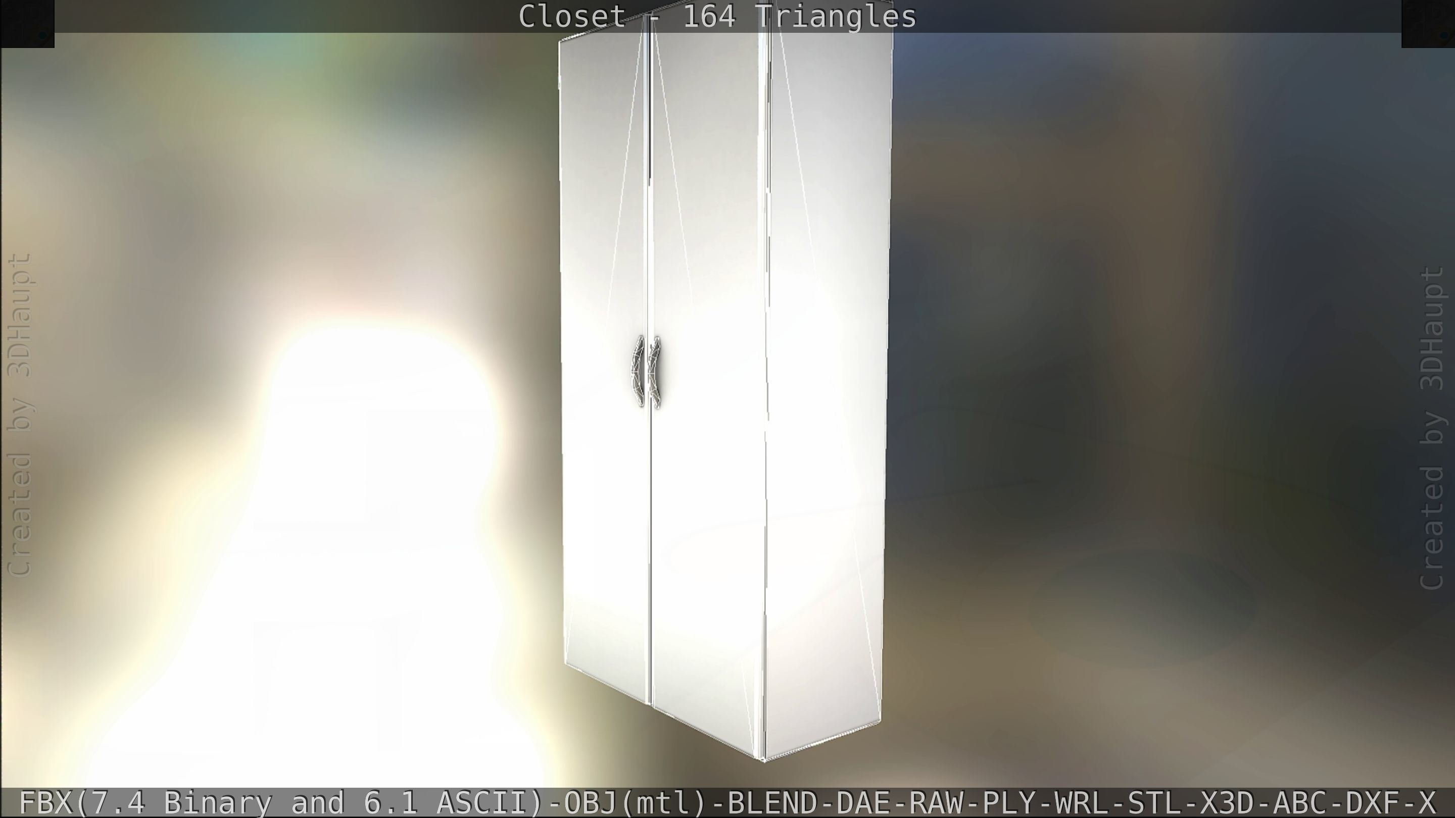 Closet mirror cabinet Low-poly 3D model_96