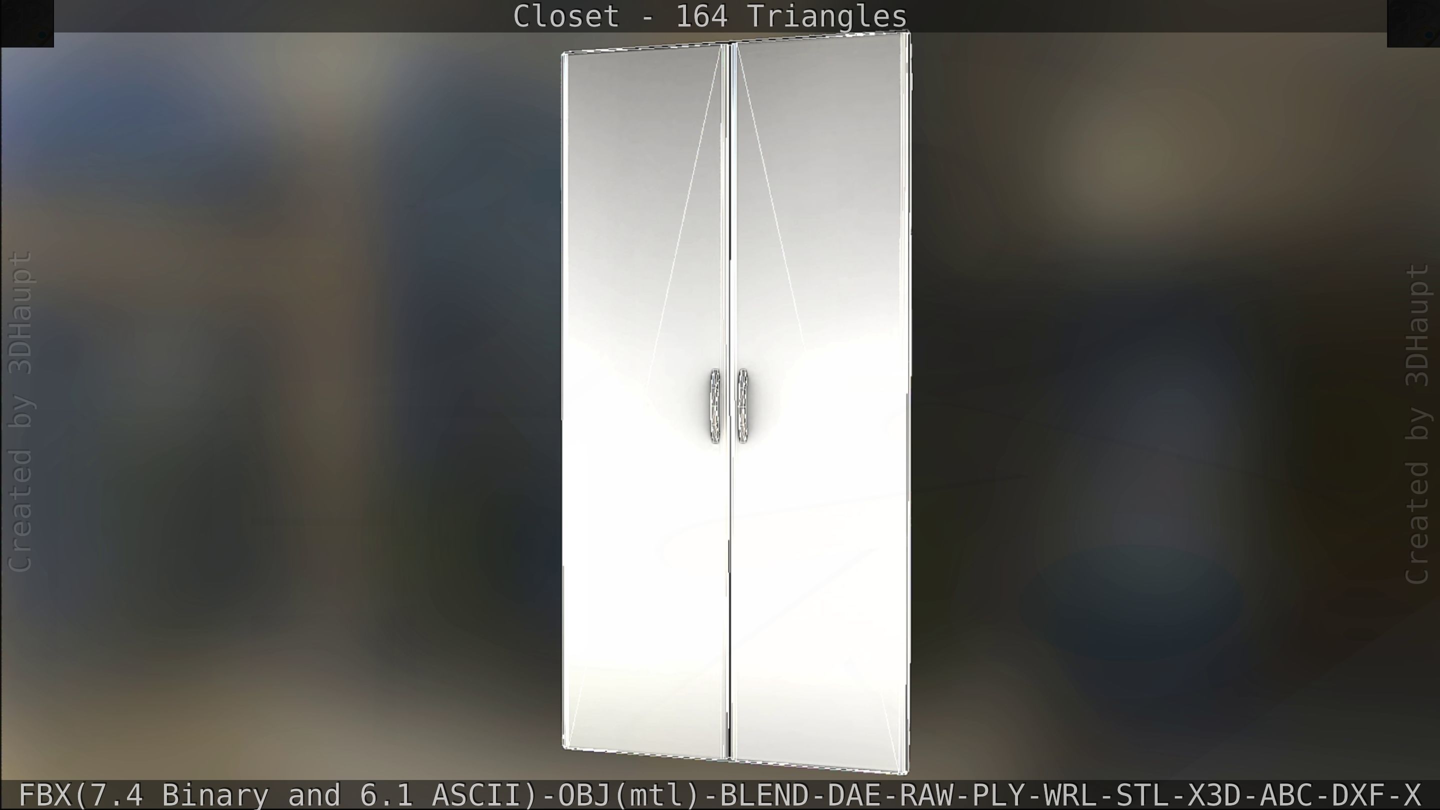 Closet mirror cabinet Low-poly 3D model_100