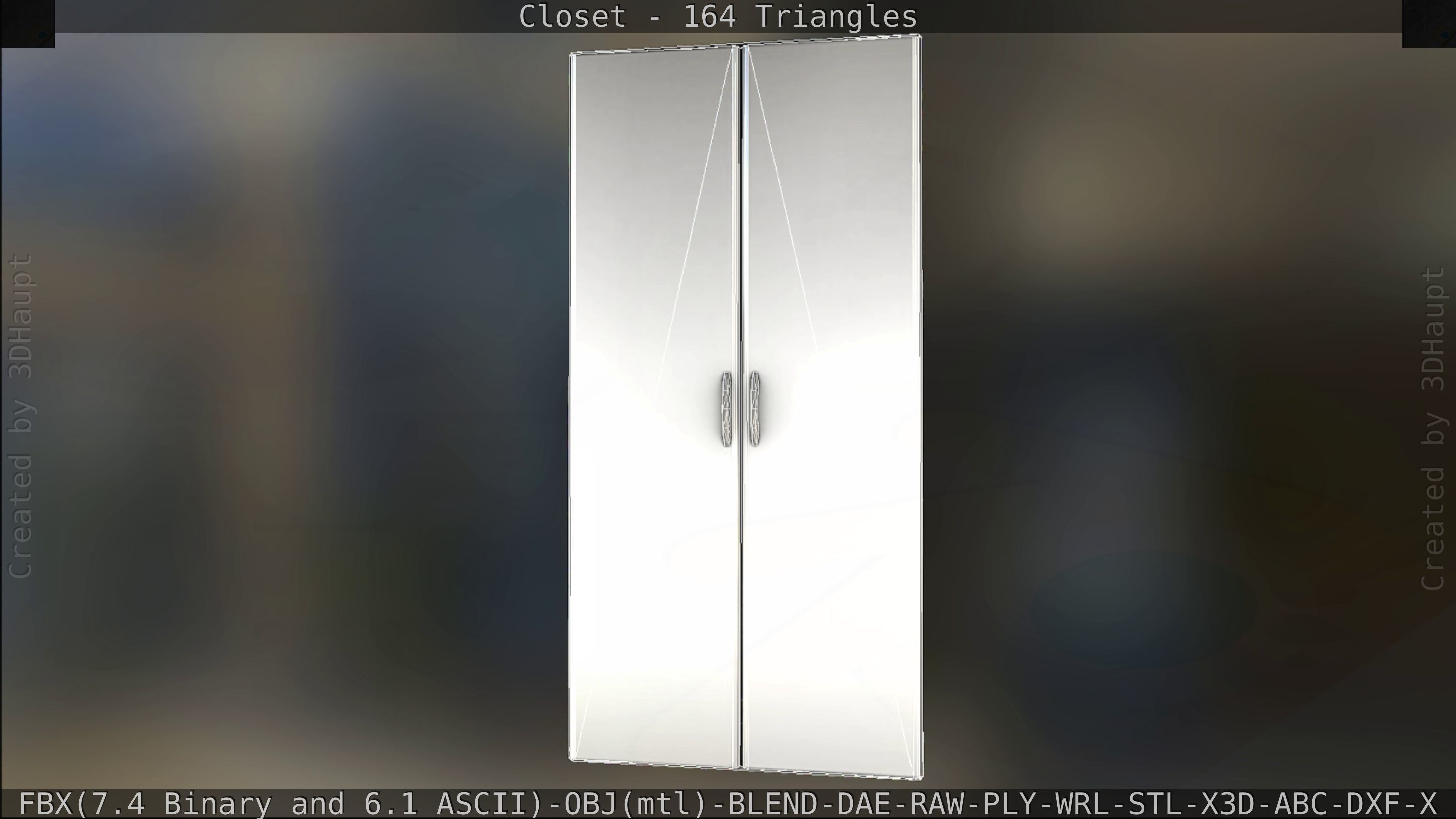 Closet mirror cabinet Low-poly 3D model_101