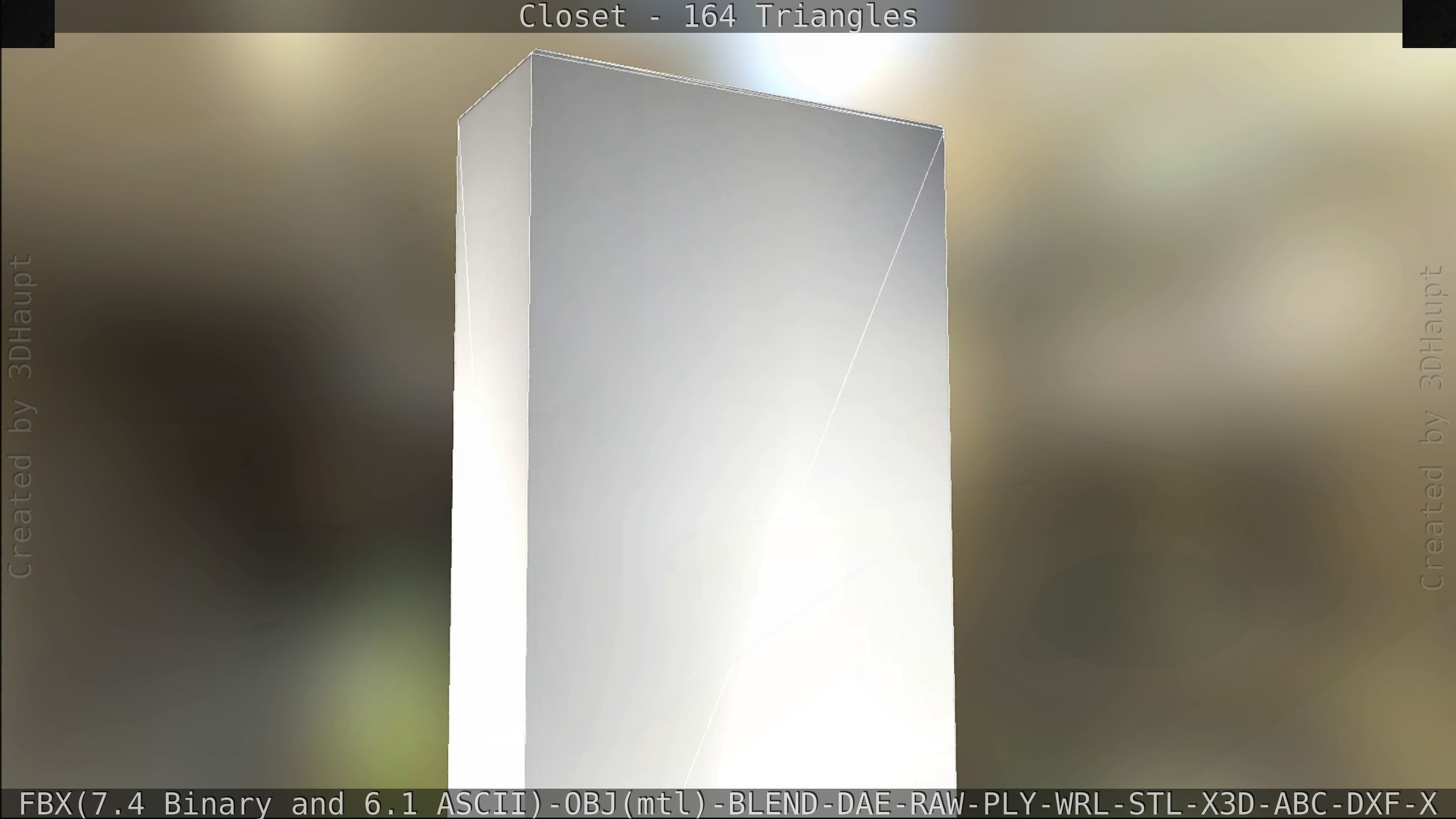 Closet mirror cabinet Low-poly 3D model_93