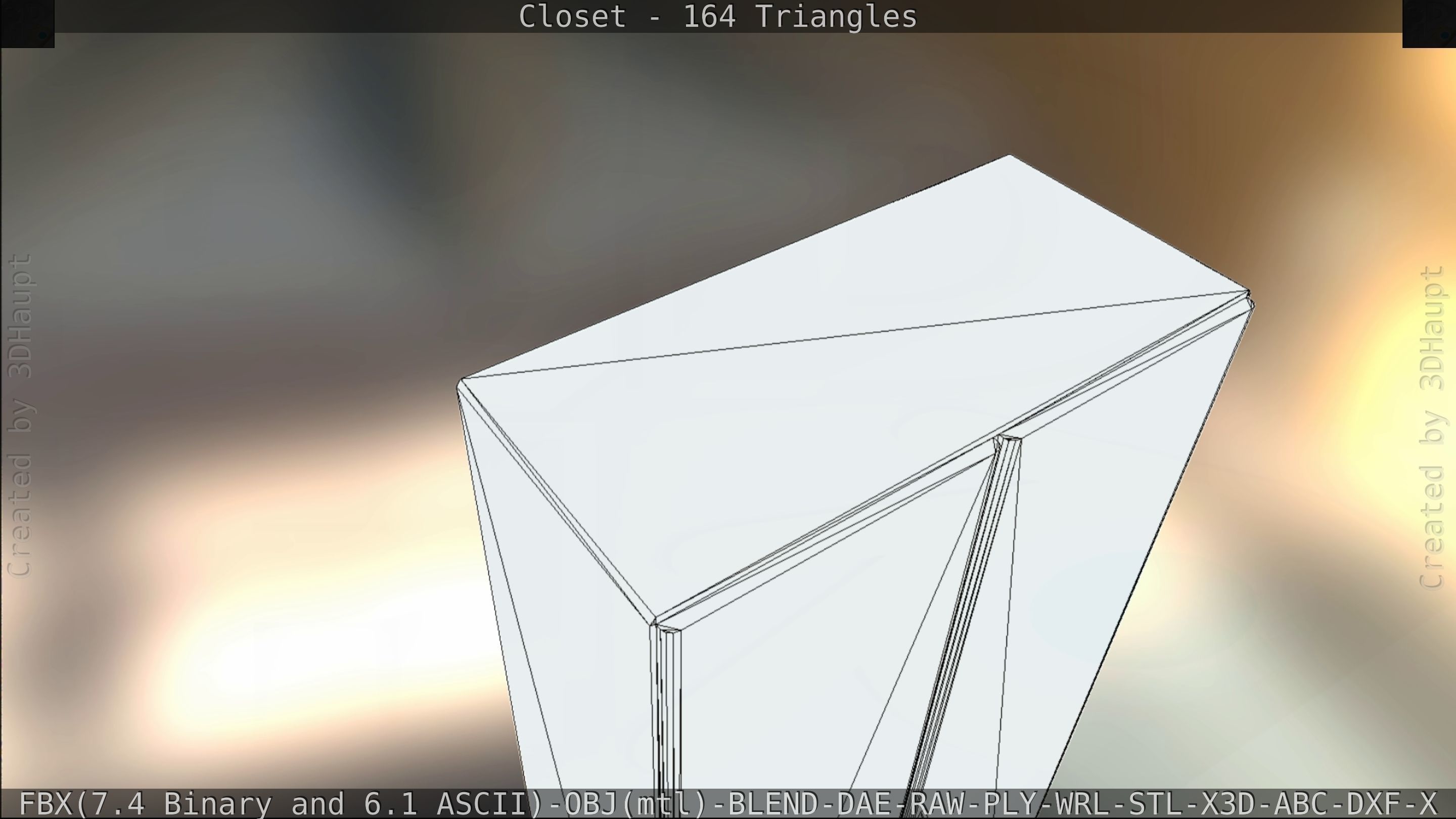 Closet mirror cabinet Low-poly 3D model_82