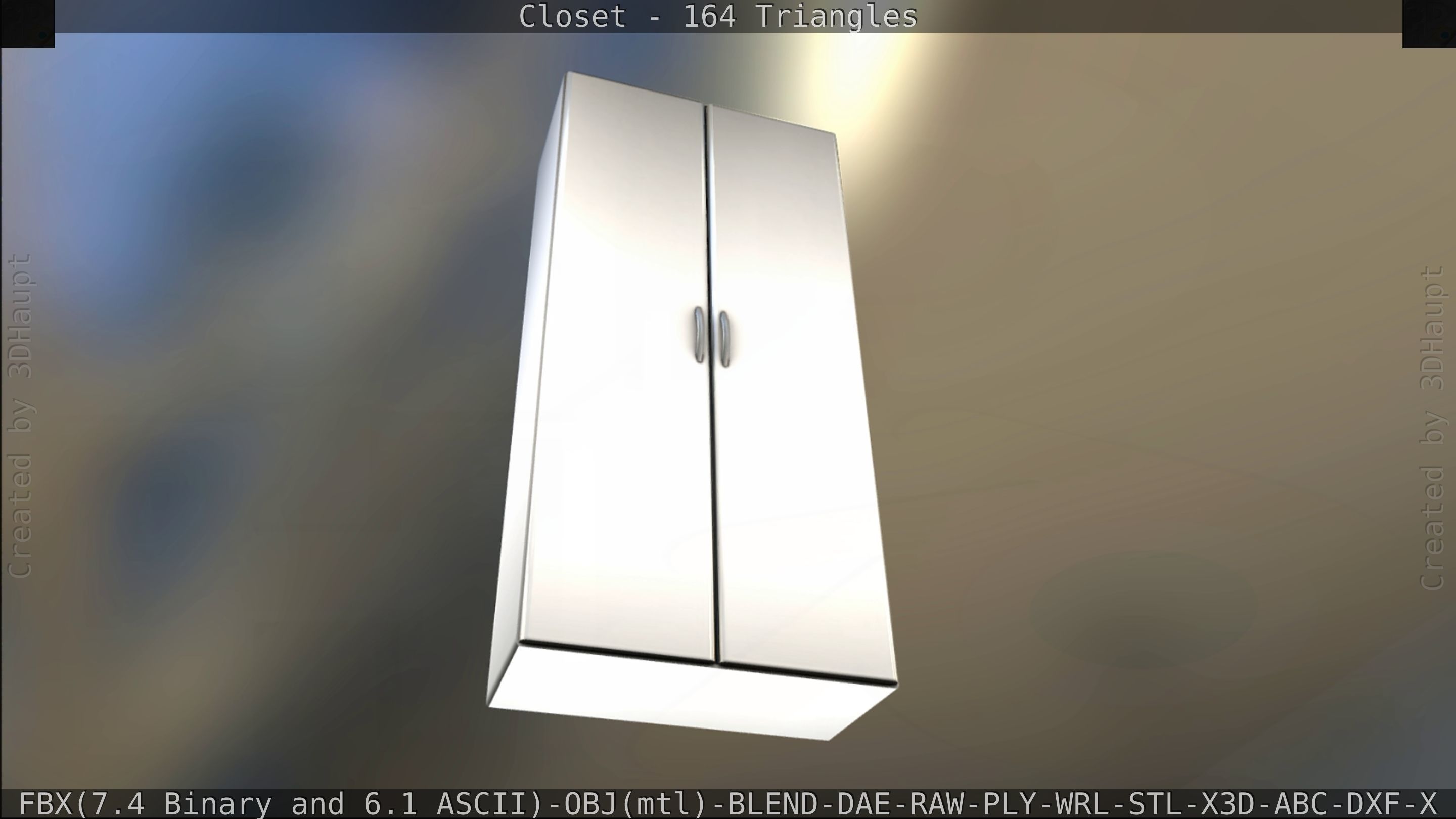 Closet mirror cabinet Low-poly 3D model_44
