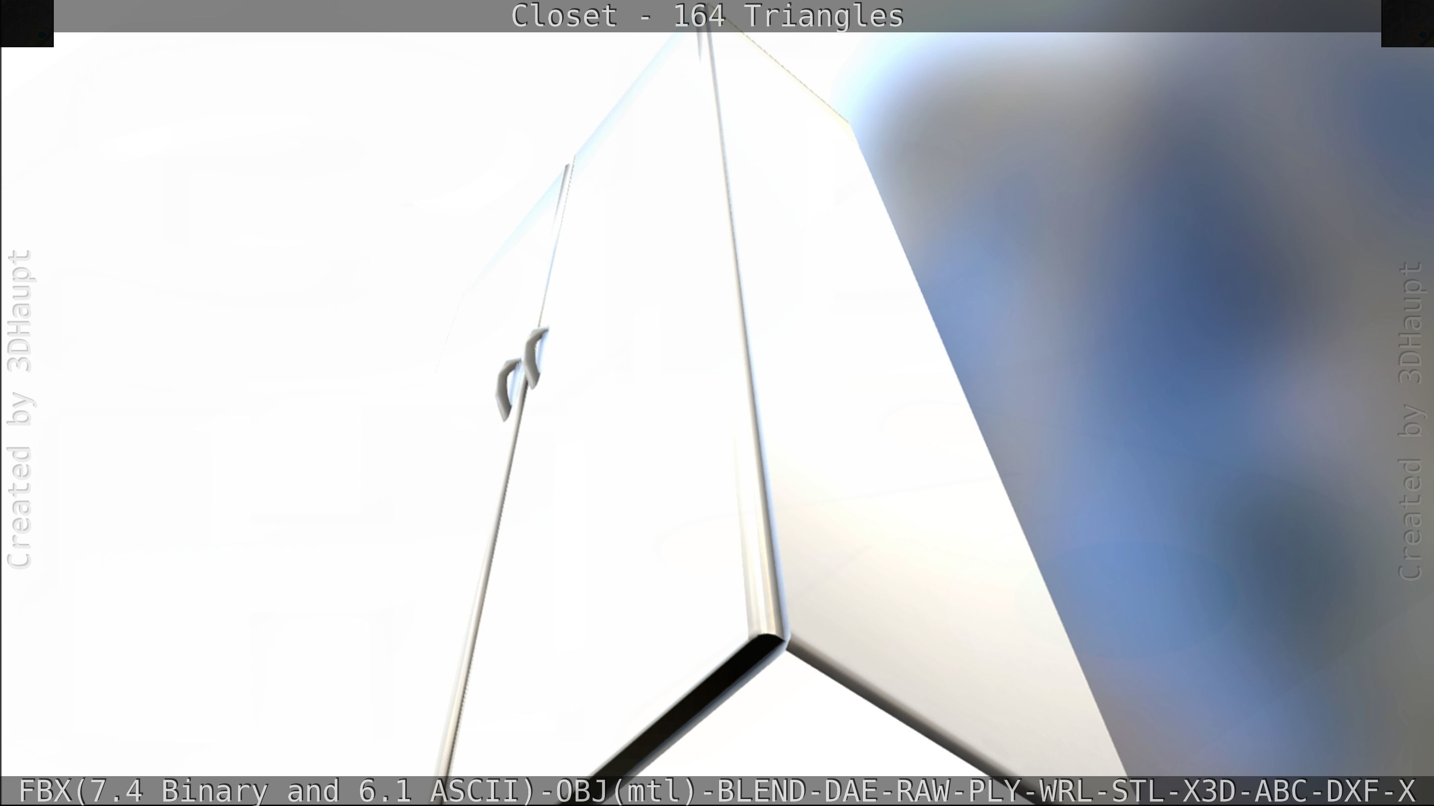 Closet mirror cabinet Low-poly 3D model_25