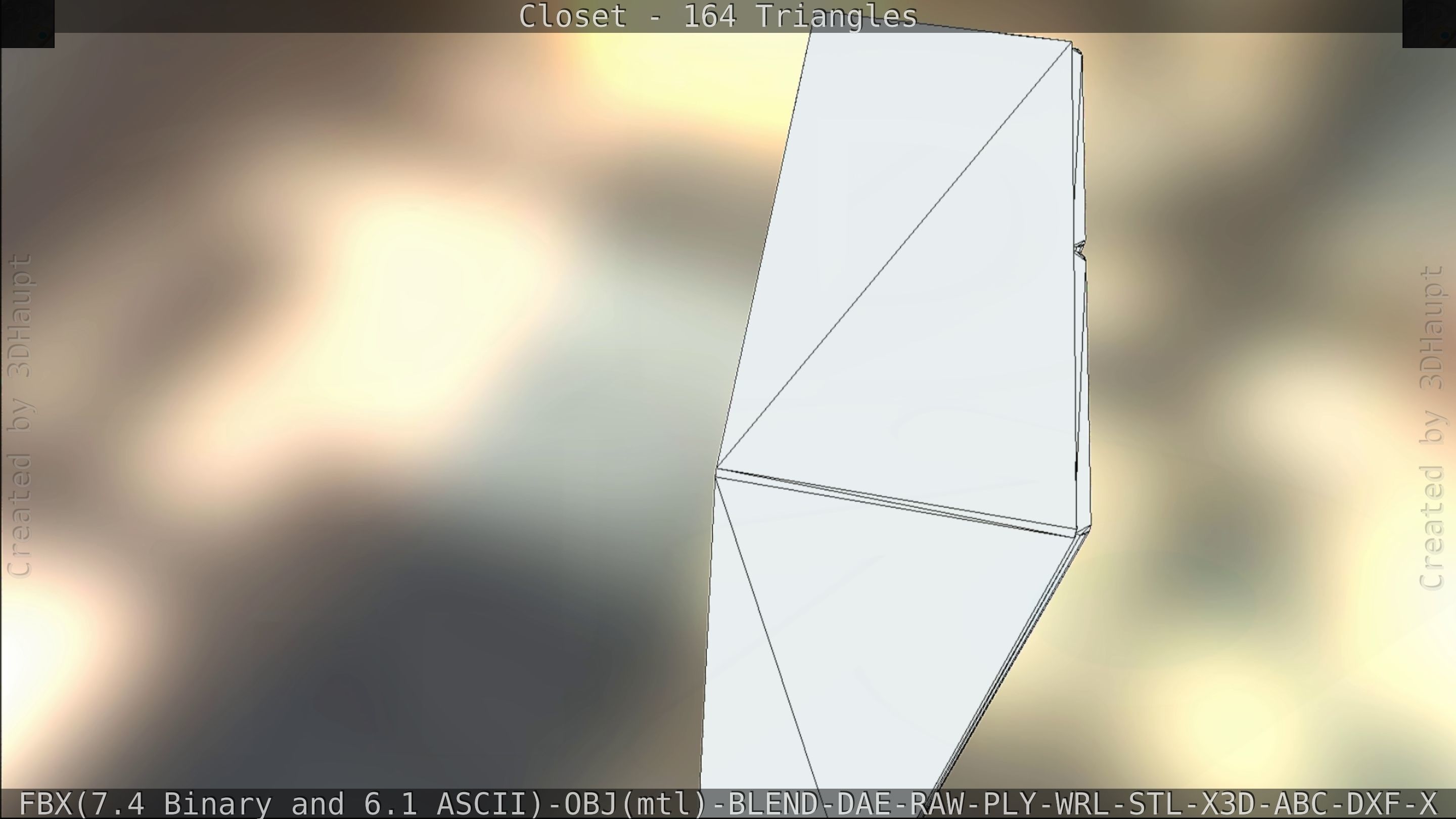 Closet mirror cabinet Low-poly 3D model_97
