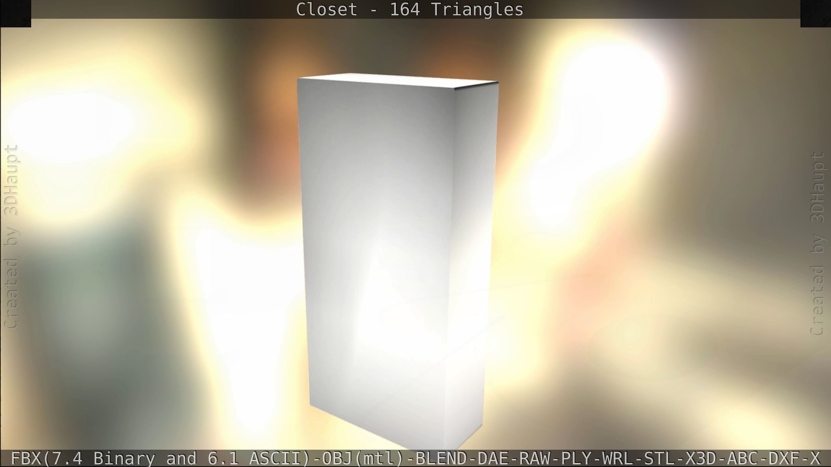 Closet mirror cabinet Low-poly 3D model_18