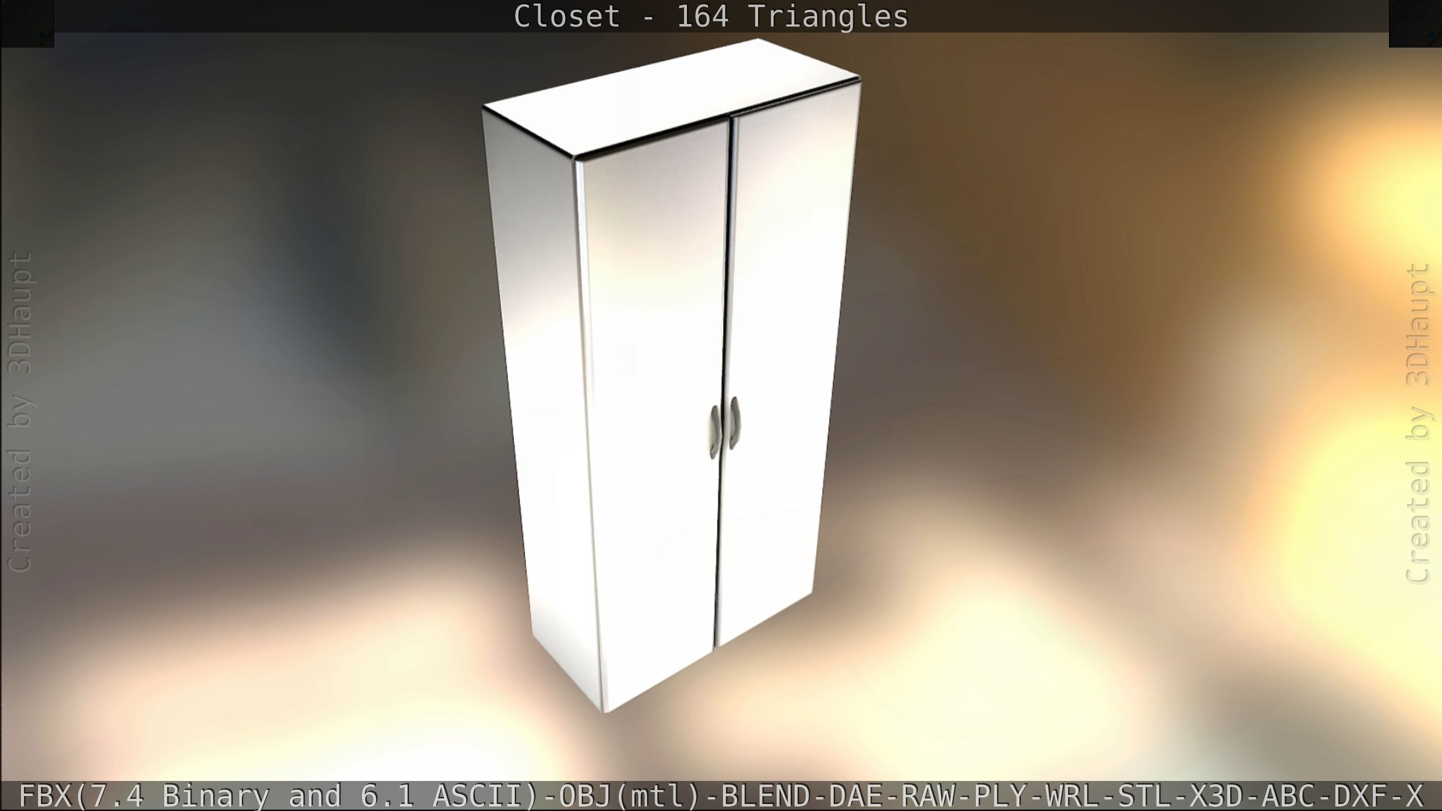 Closet mirror cabinet Low-poly 3D model_14