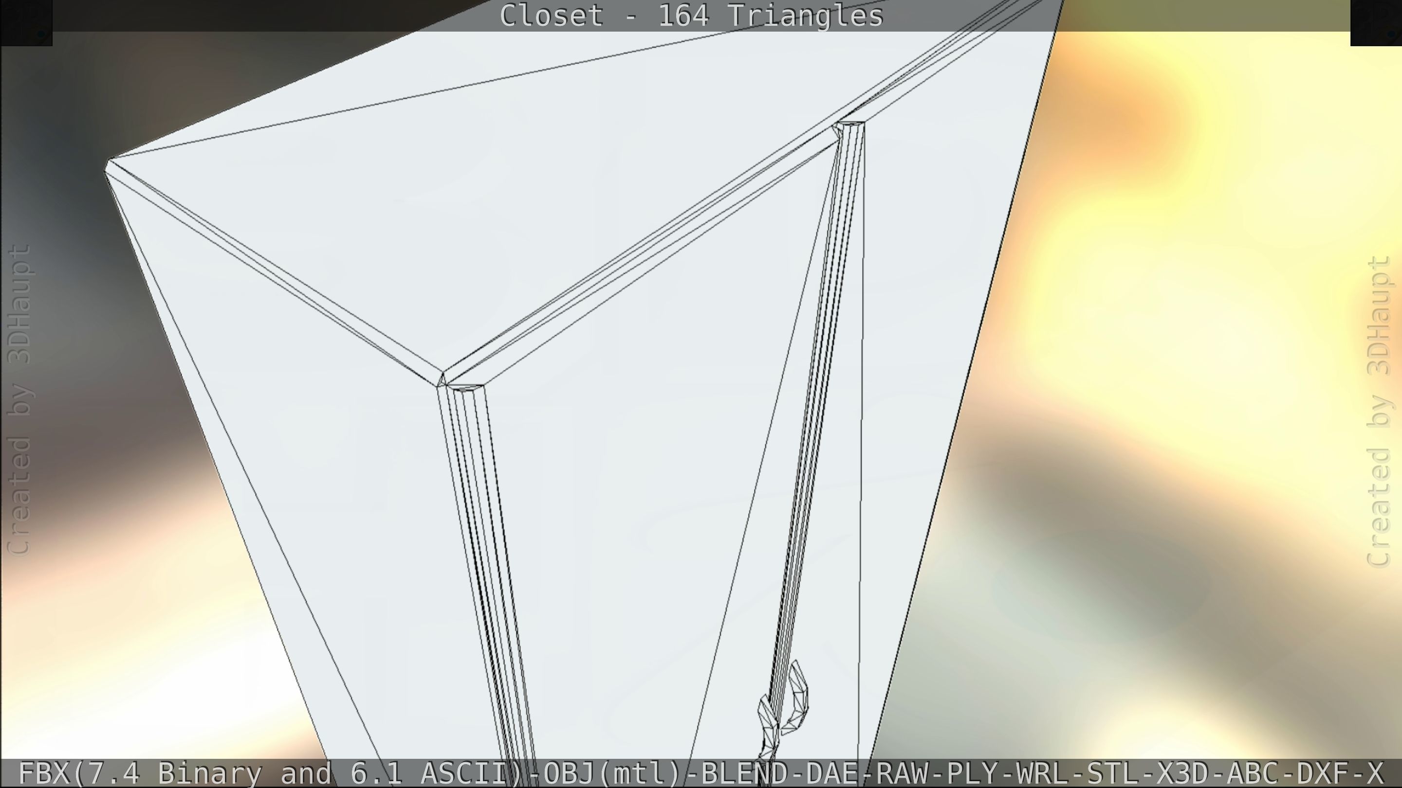 Closet mirror cabinet Low-poly 3D model_98