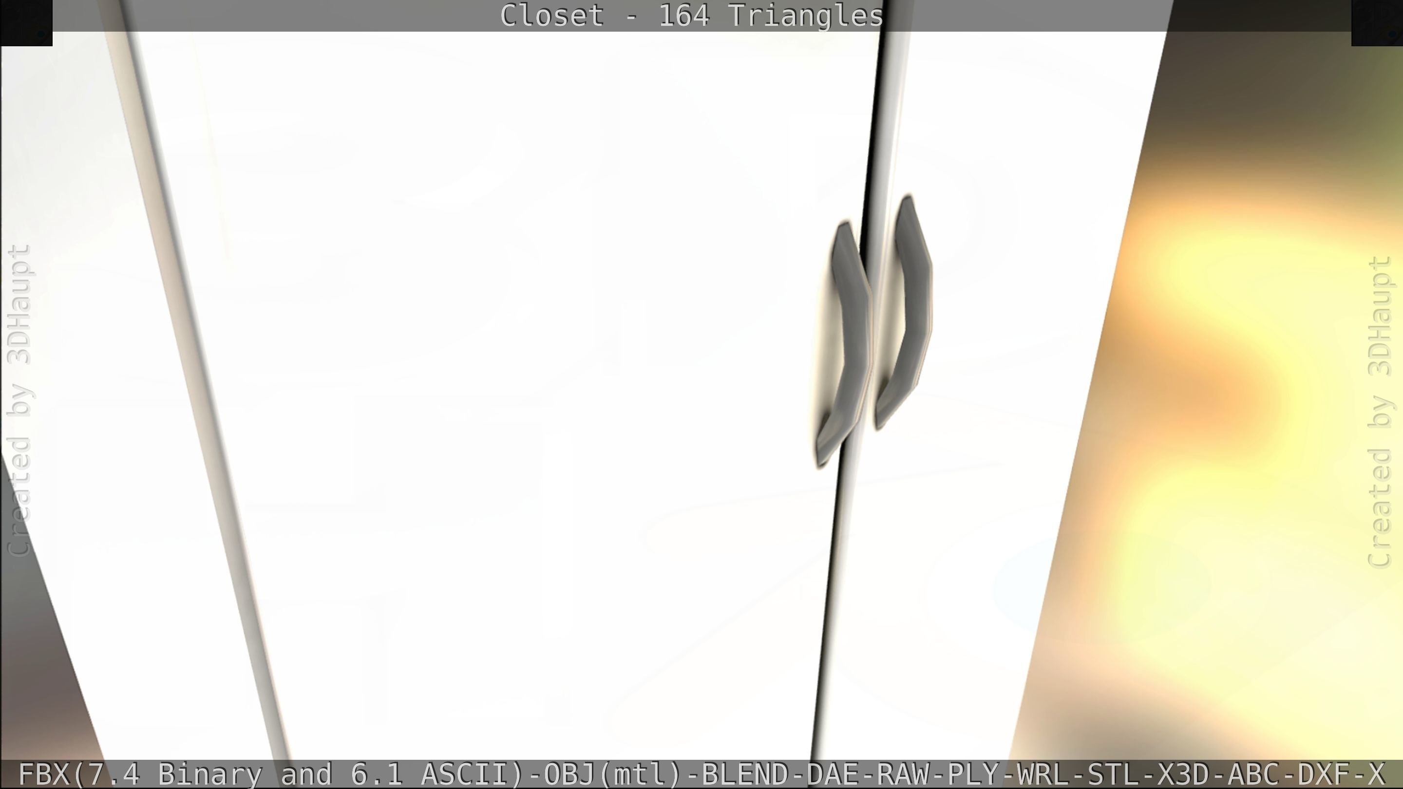 Closet mirror cabinet Low-poly 3D model_32