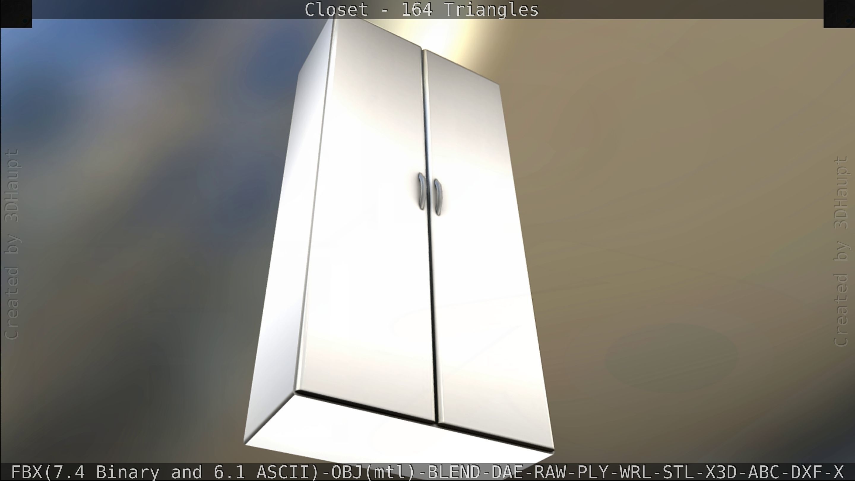 Closet mirror cabinet Low-poly 3D model_43