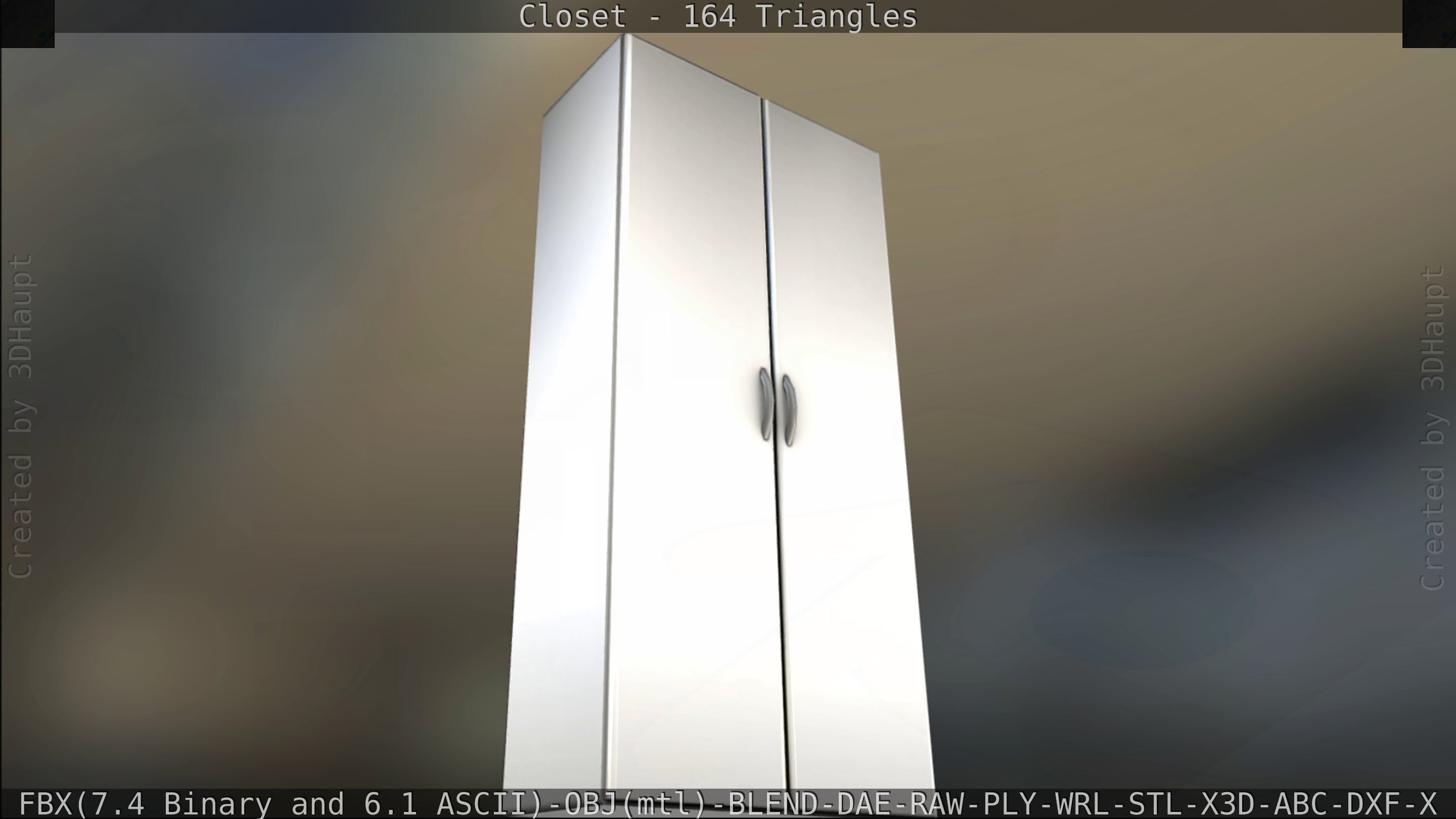 Closet mirror cabinet Low-poly 3D model_113