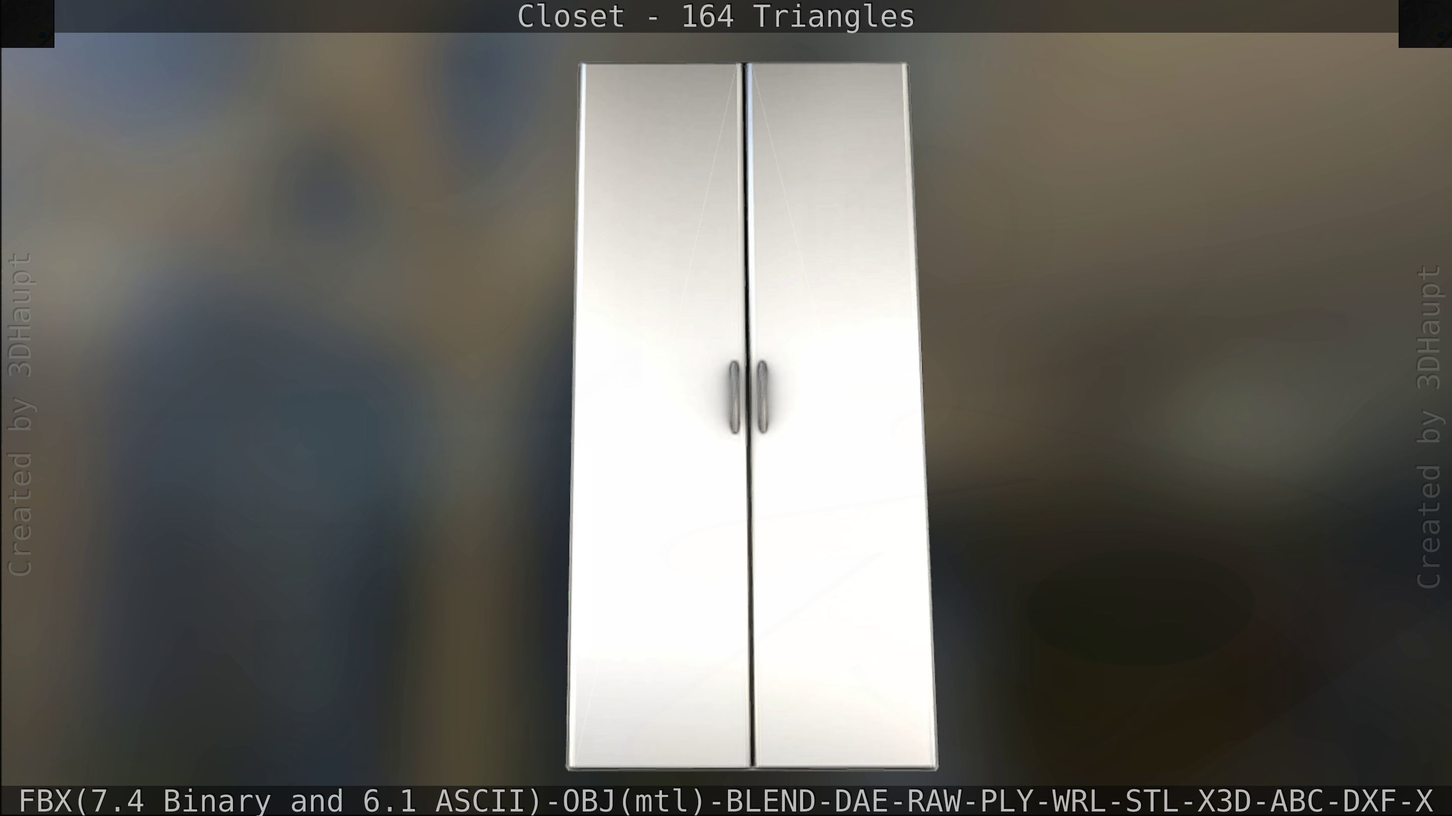 Closet mirror cabinet Low-poly 3D model_111