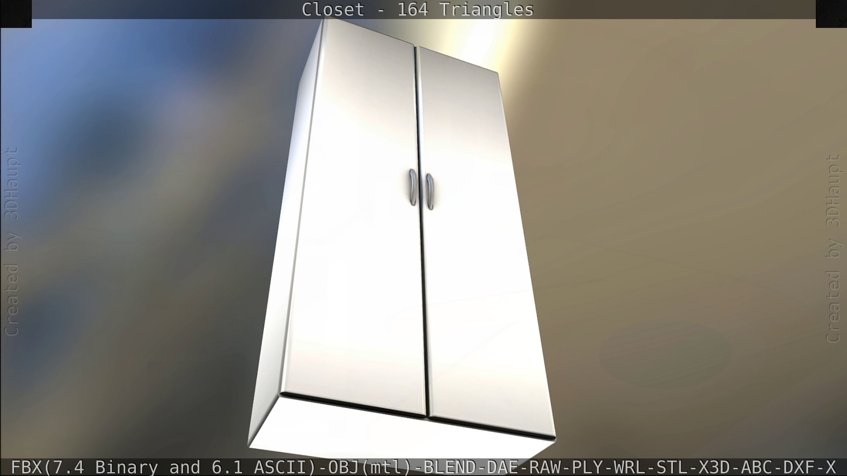 Closet mirror cabinet Low-poly 3D model_51