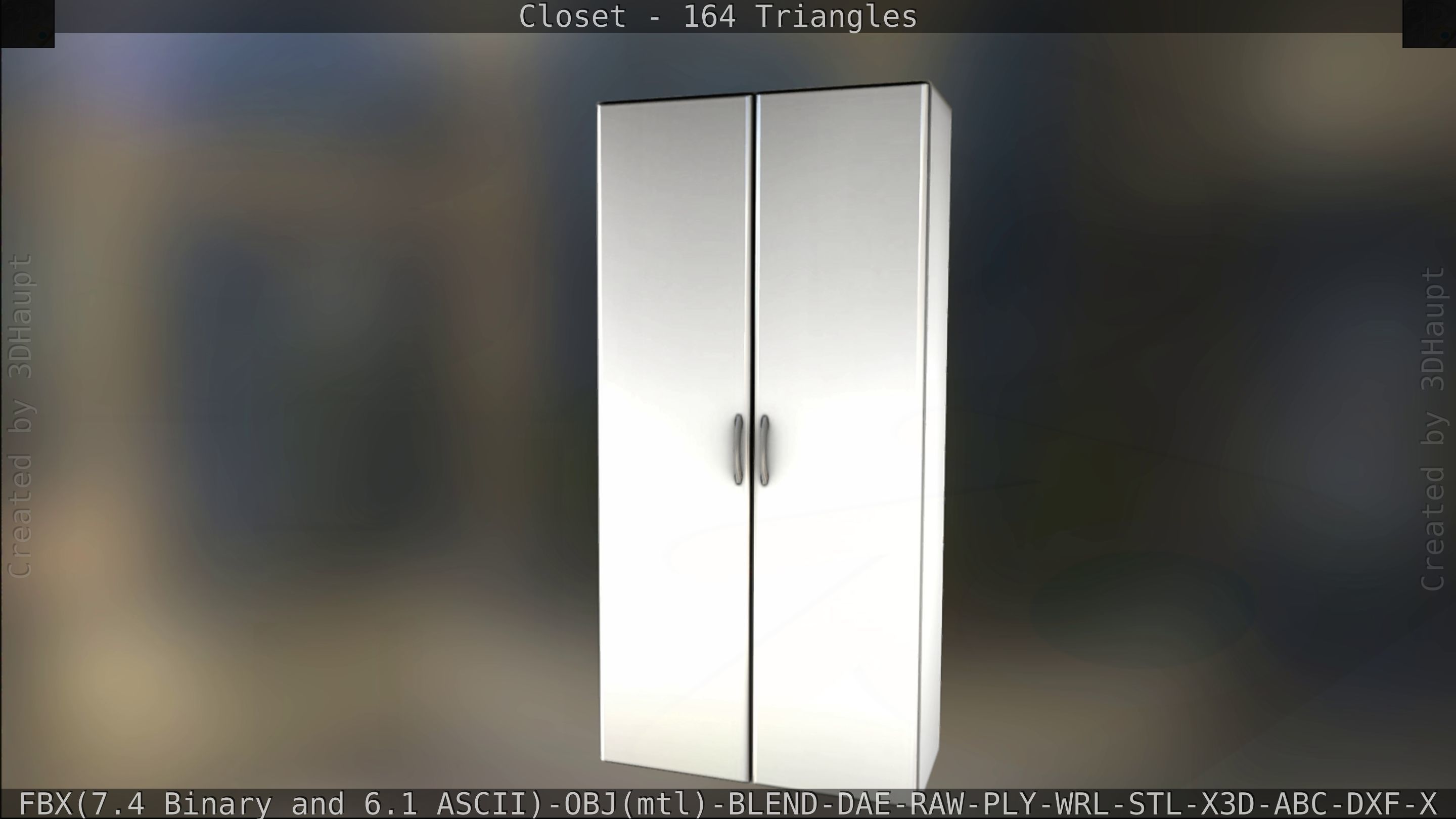 Closet mirror cabinet Low-poly 3D model_56