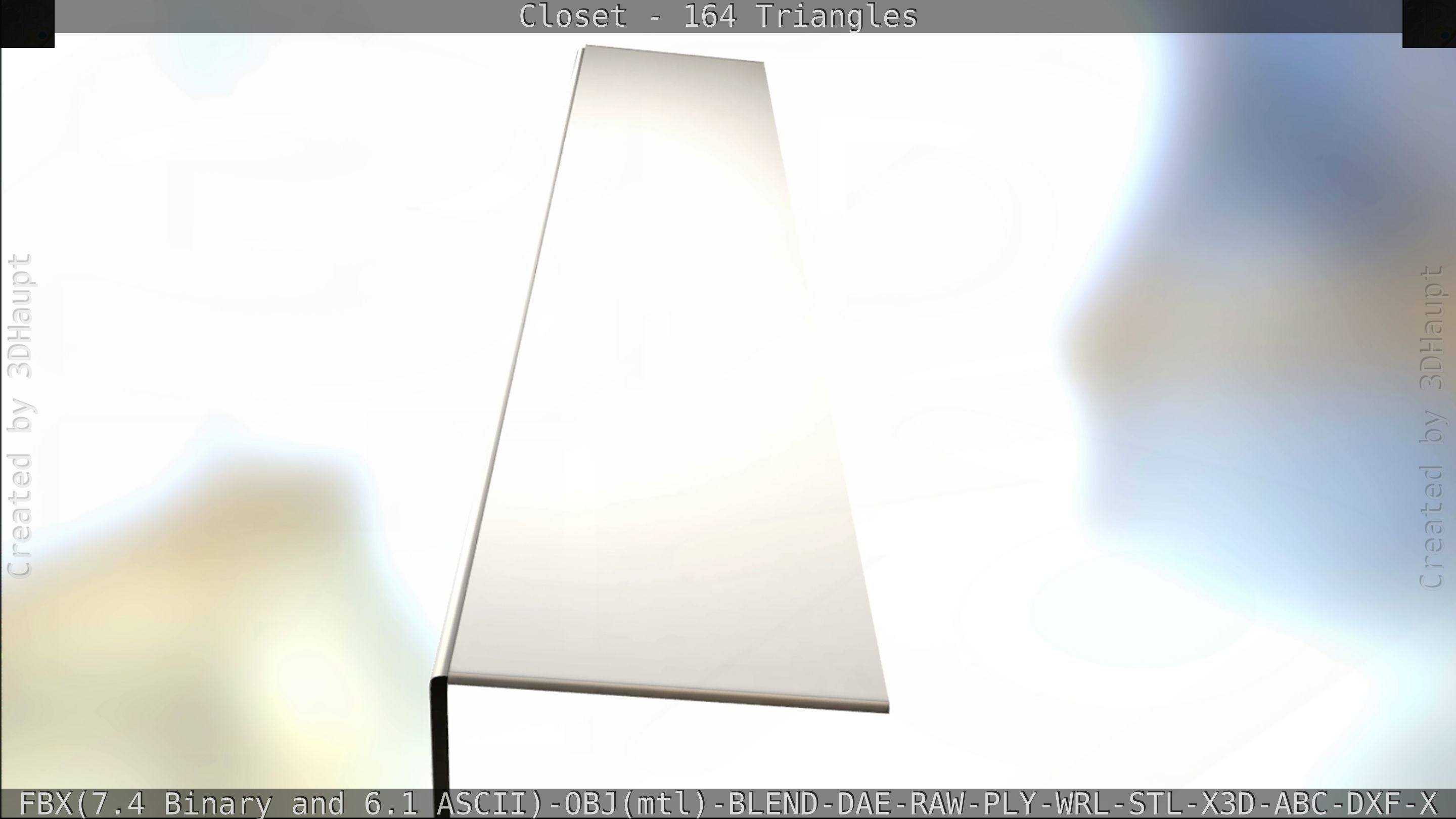 Closet mirror cabinet Low-poly 3D model_29