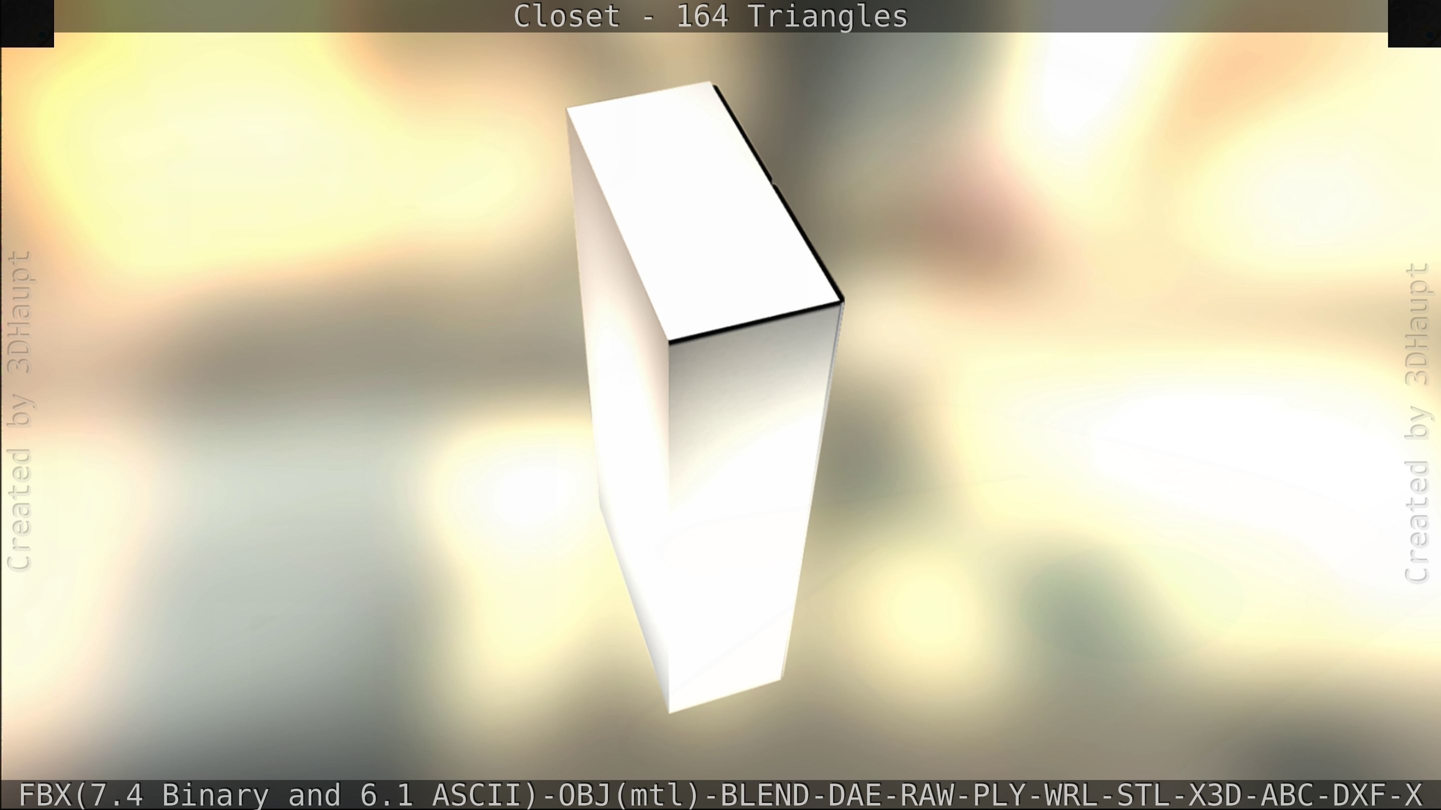 Closet mirror cabinet Low-poly 3D model_17