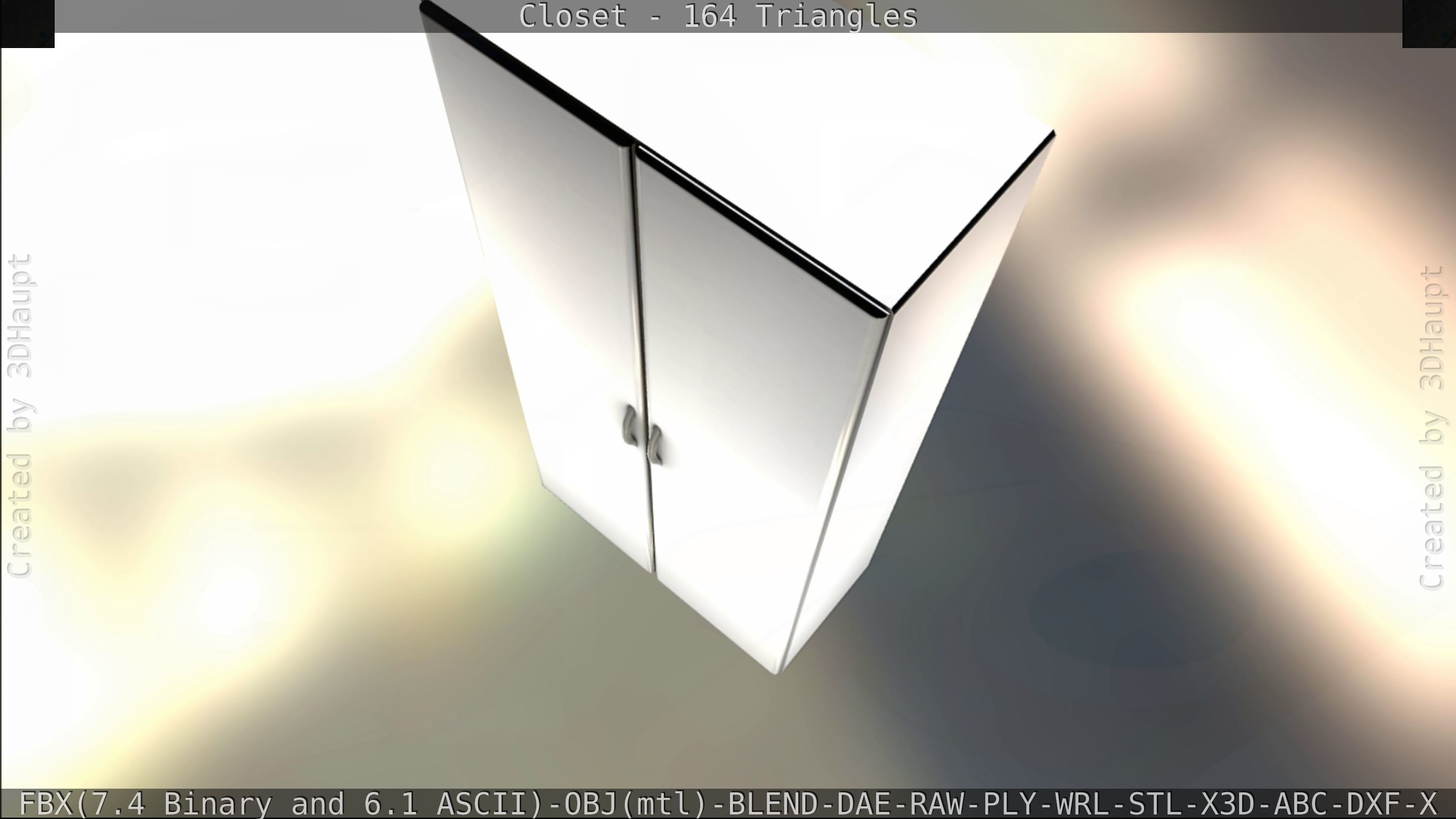 Closet mirror cabinet Low-poly 3D model_39