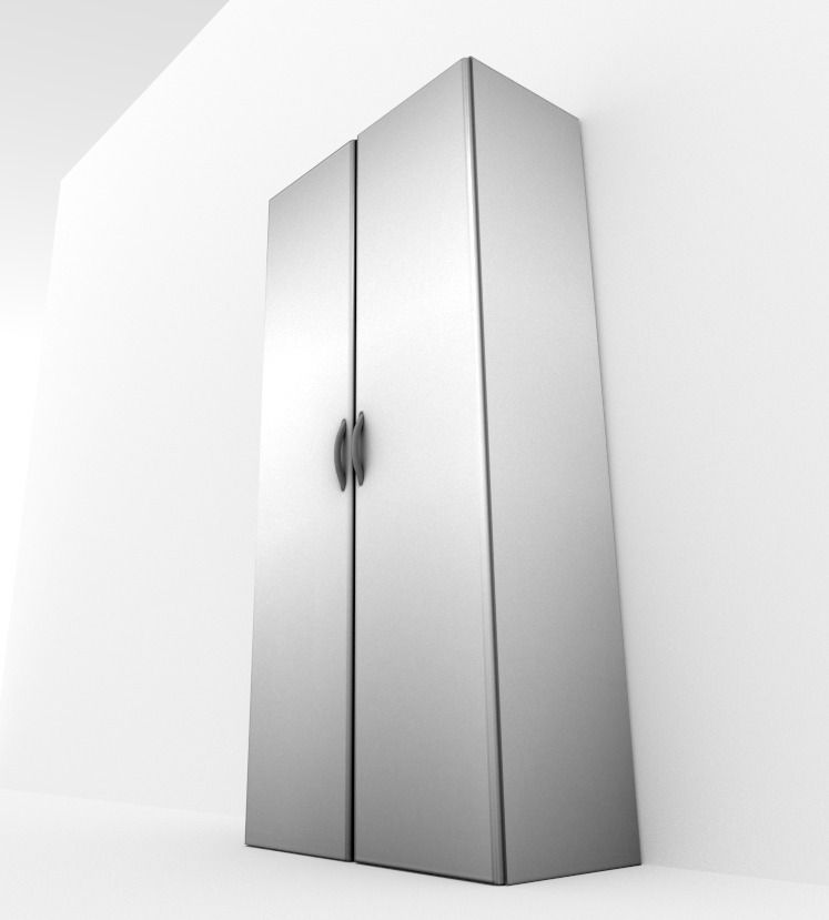 Closet mirror cabinet Low-poly 3D model_2